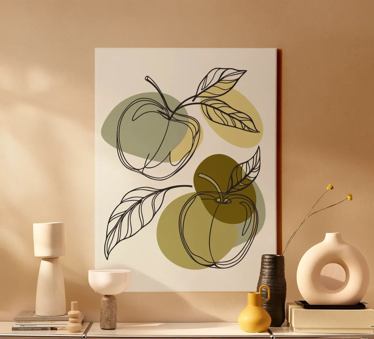 Two Apples canvas with Floater frame by RELAXING TOUCH