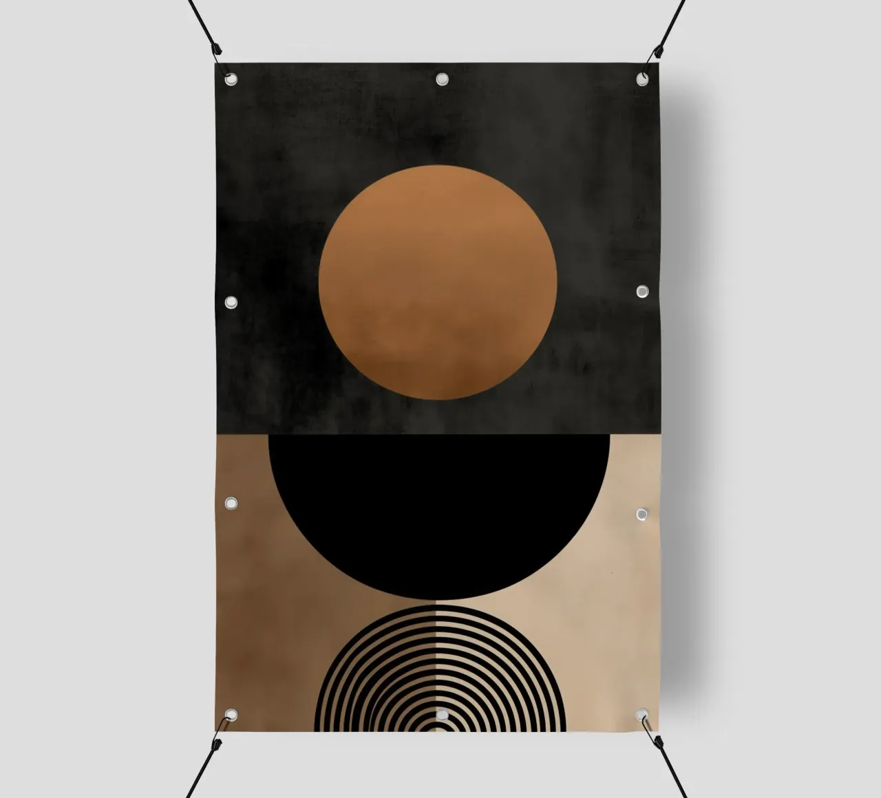 Kosmische Konstellation | Astral-Zen in Braun und Beige PVC Plane von Autofocus