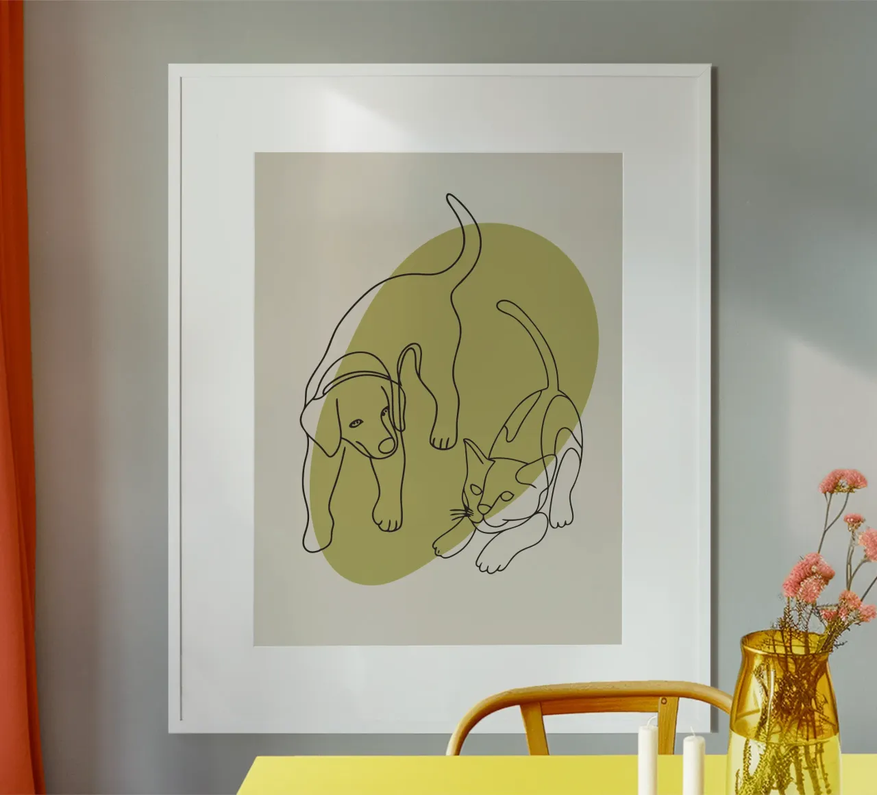 Cani e gatti poster con telaio in plastica da RELAXING TOUCH