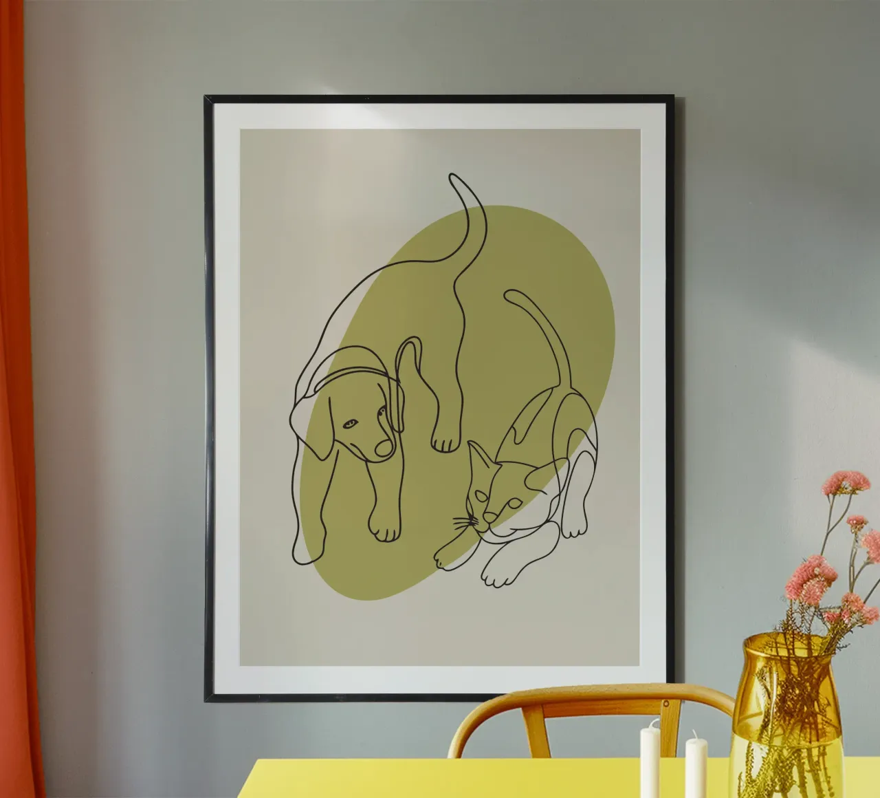 Cani e gatti poster con telaio in plastica da RELAXING TOUCH