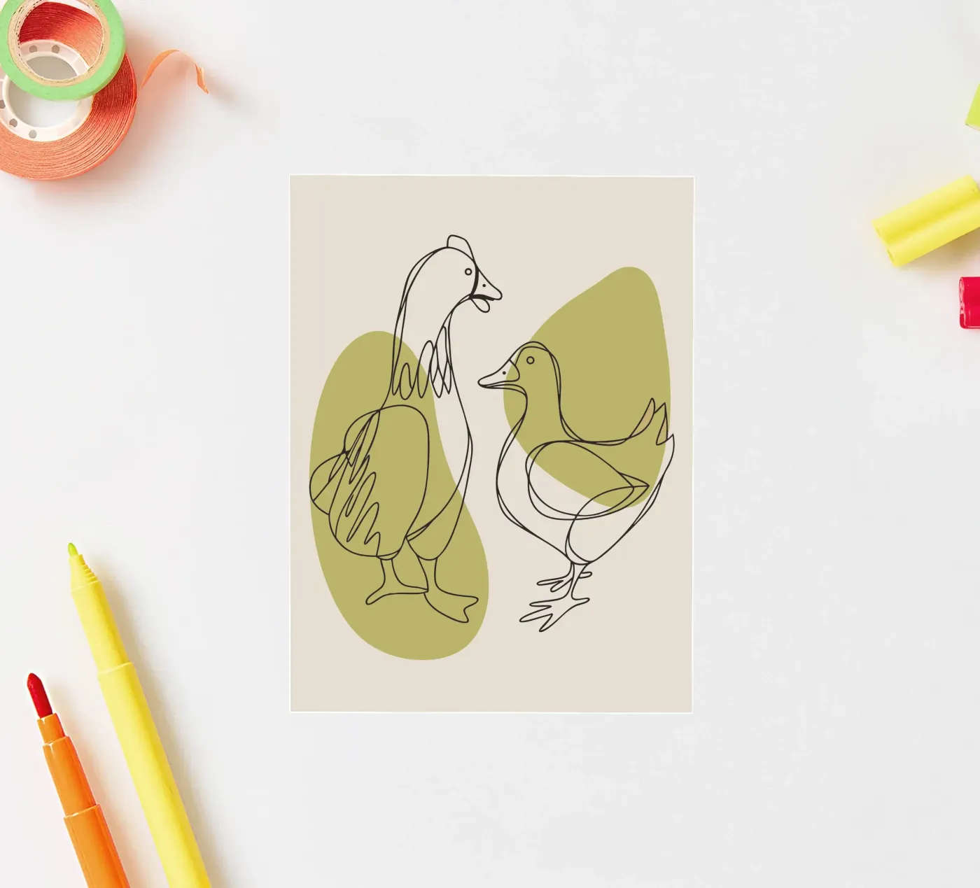 Kip en Eend sticker van RELAXING TOUCH