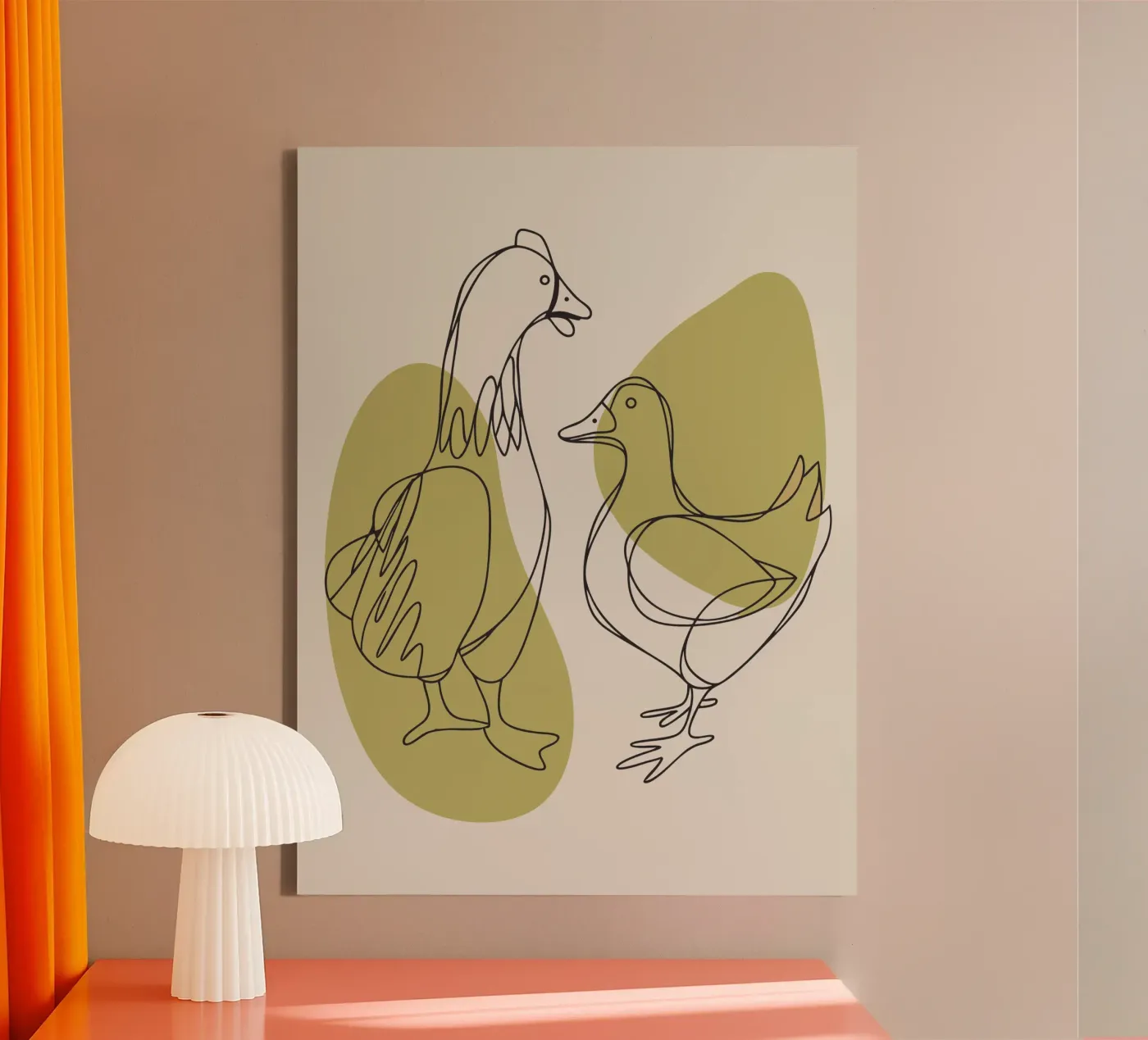 Chicken and Duck canvas van RELAXING TOUCH