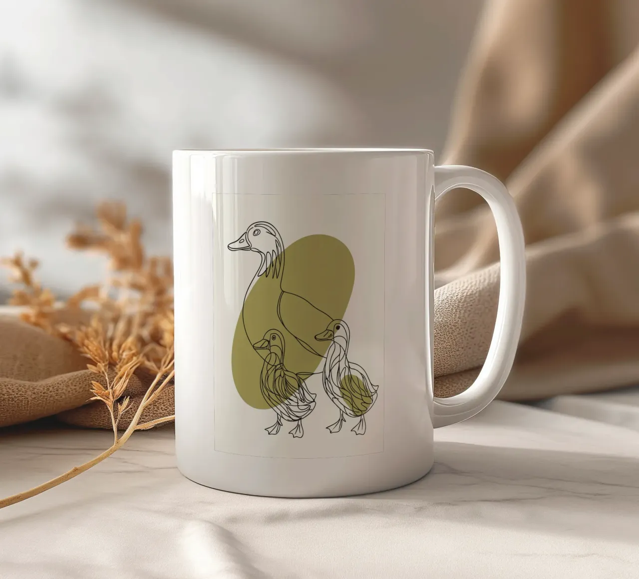 Le anatre e i loro figli tazza in ceramica da RELAXING TOUCH
