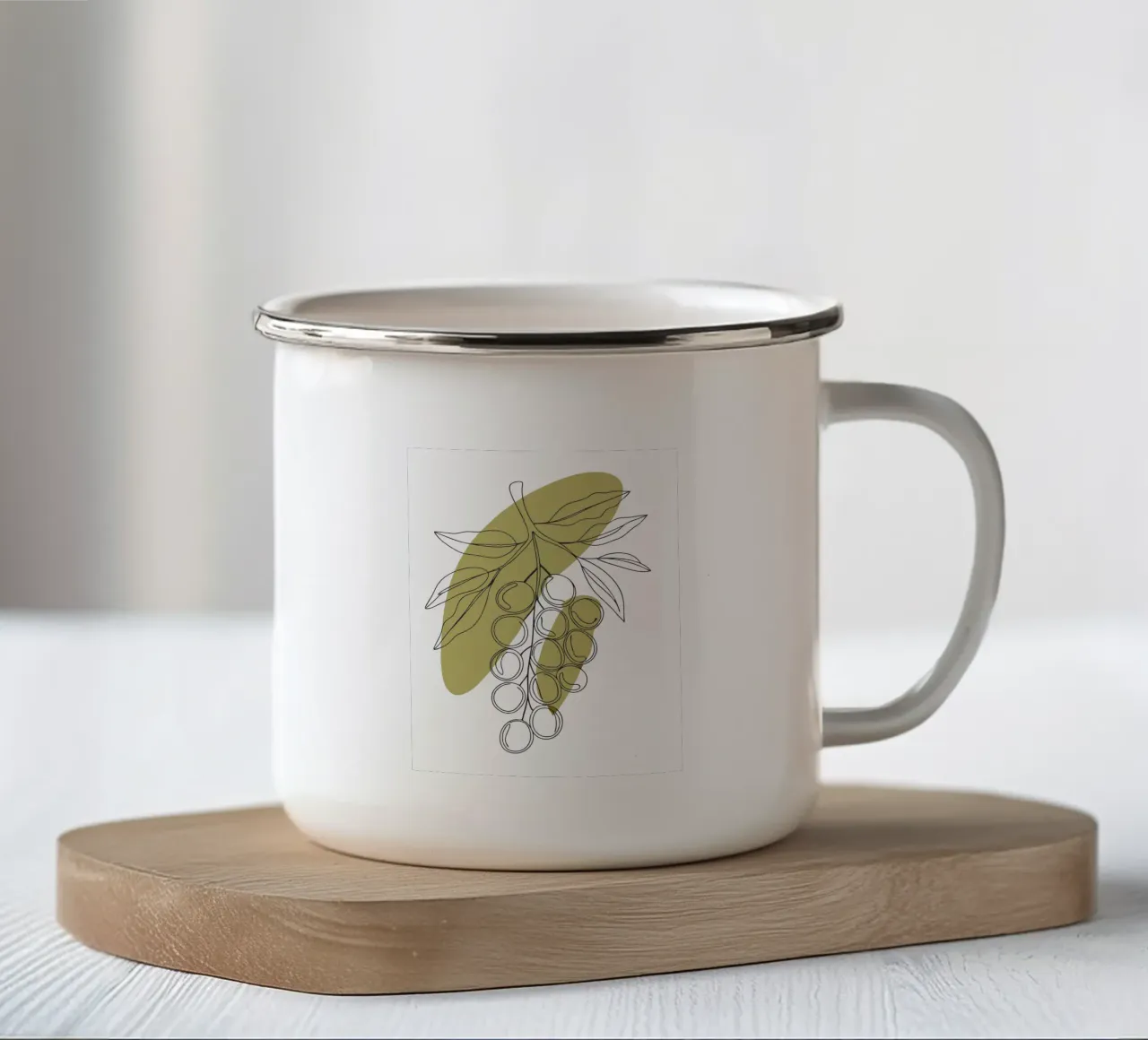 Uvas minimalistas taza de esmalte de RELAXING TOUCH