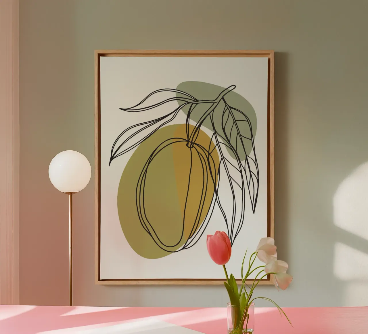 Minimalist Mango Fruit canvas with Floater frame by RELAXING TOUCH