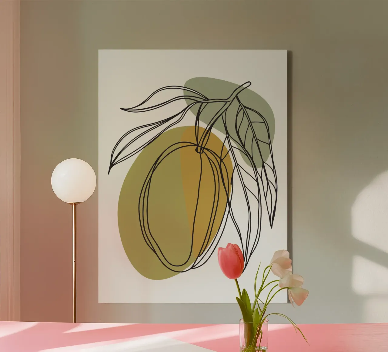 Minimalist Mango Fruit canvas with Floater frame by RELAXING TOUCH