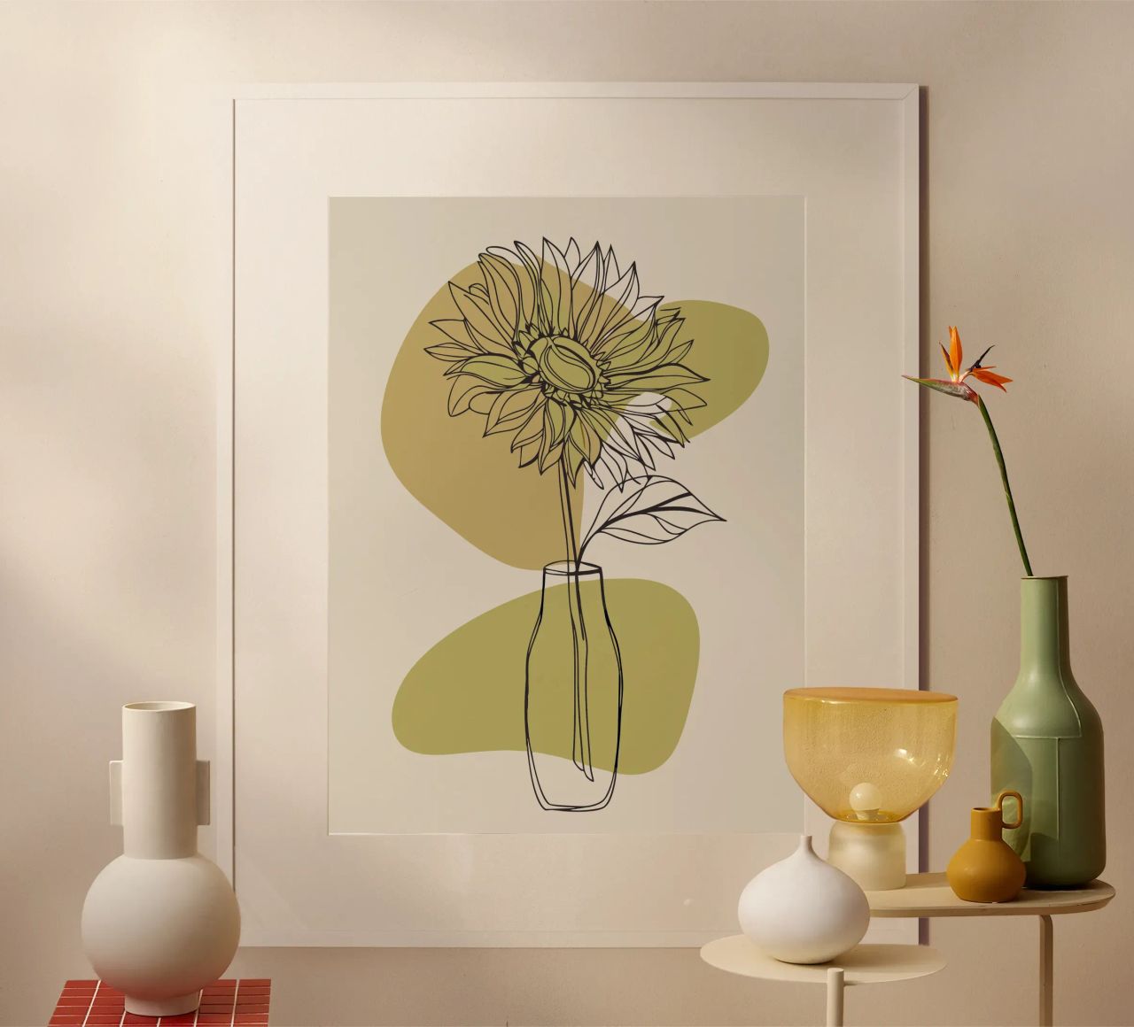 Minimalist Sunflower poster by RELAXING TOUCH