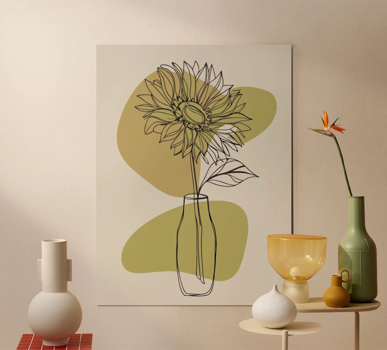 Minimalist Sunflower poster by RELAXING TOUCH