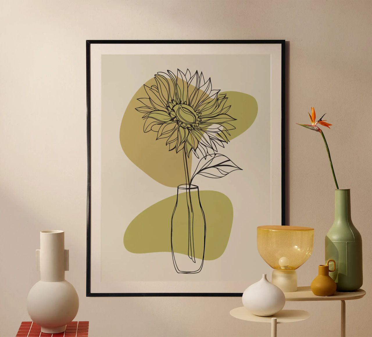 Minimalist Sunflower poster by RELAXING TOUCH