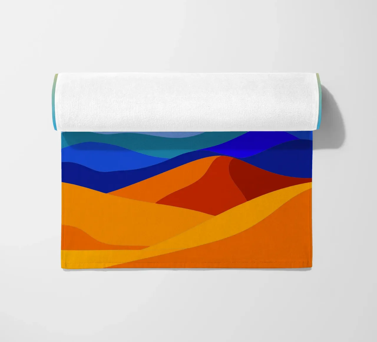Minimalistische Wüstenlandschaft Illustration Malerei Kunst Strandtuch von zetazone