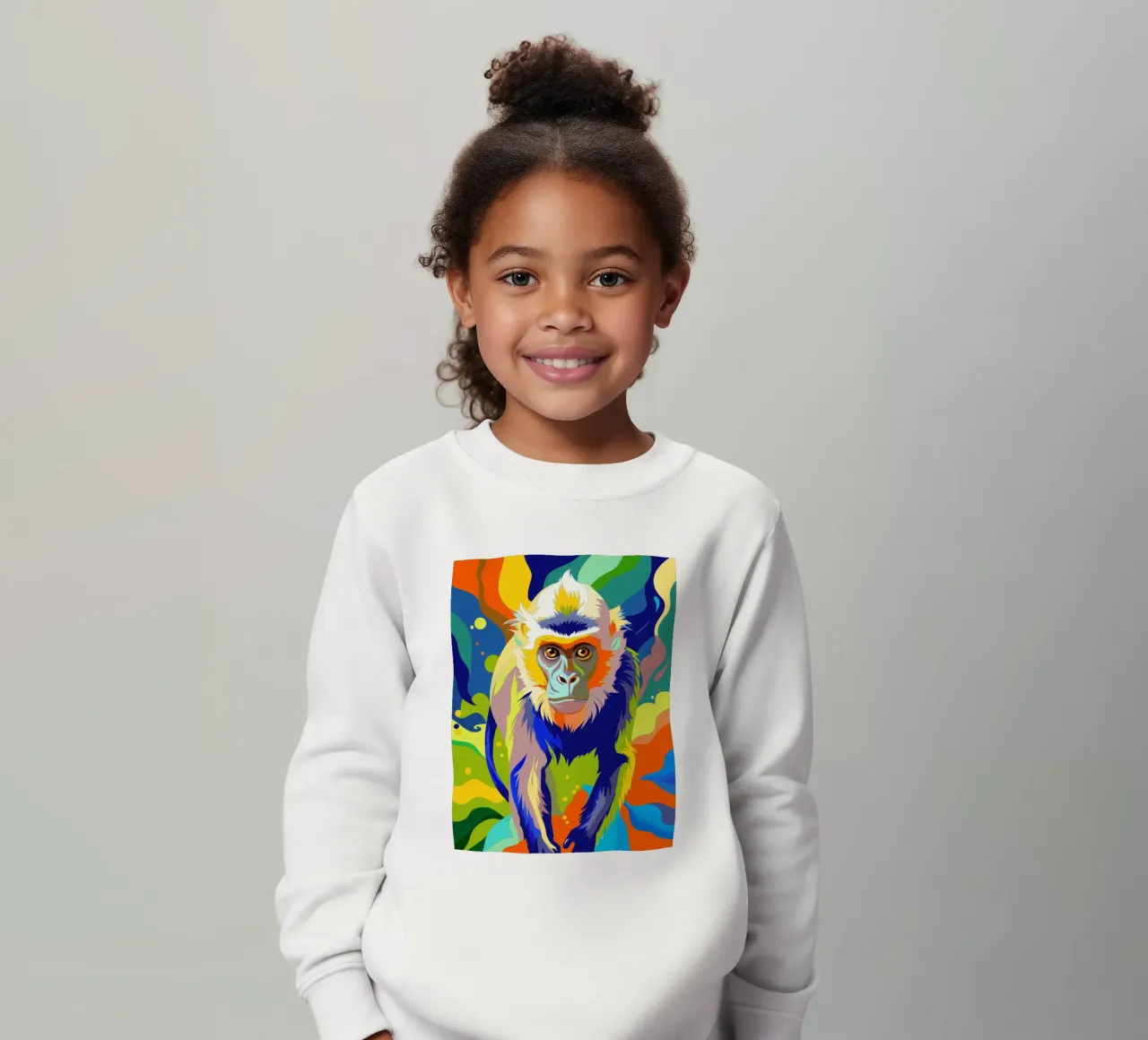 Affe Malerei Kunst Kinder Sweatshirt von zetazone