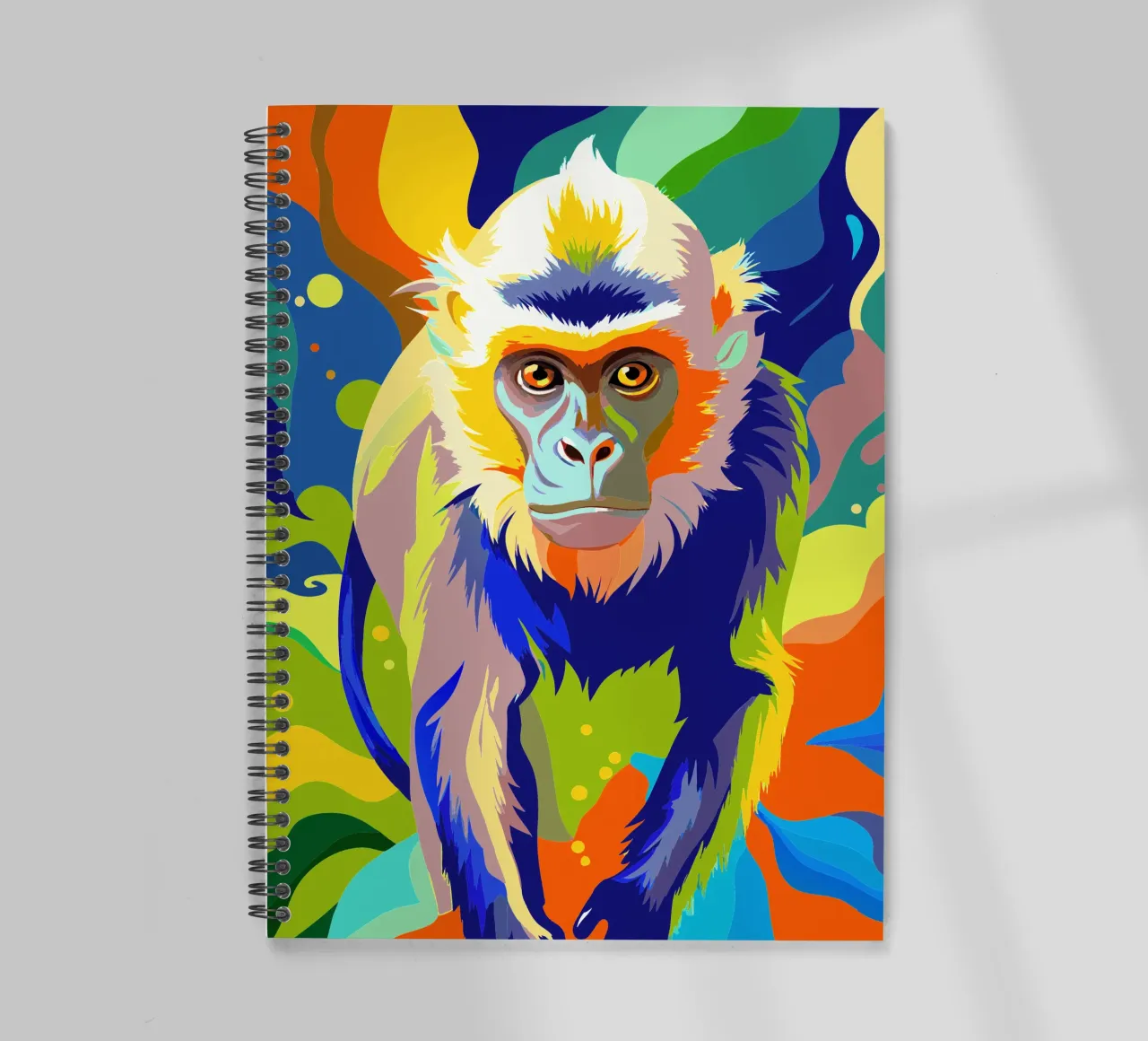 monkey painting art spiral notebook by zetazone
