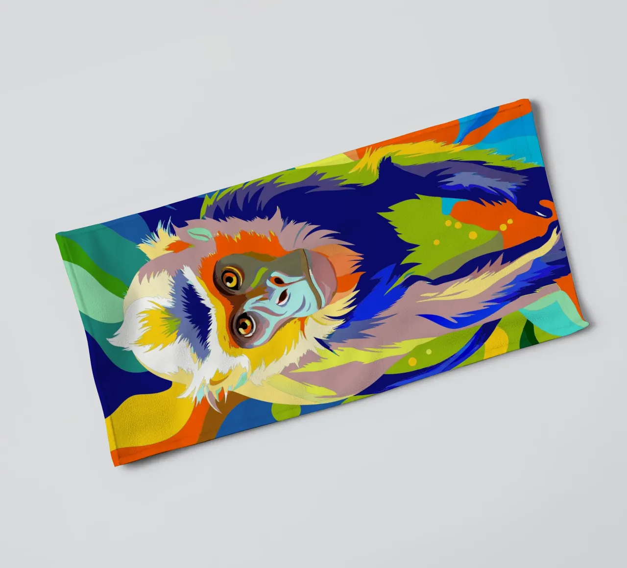 monkey painting art towel by zetazone