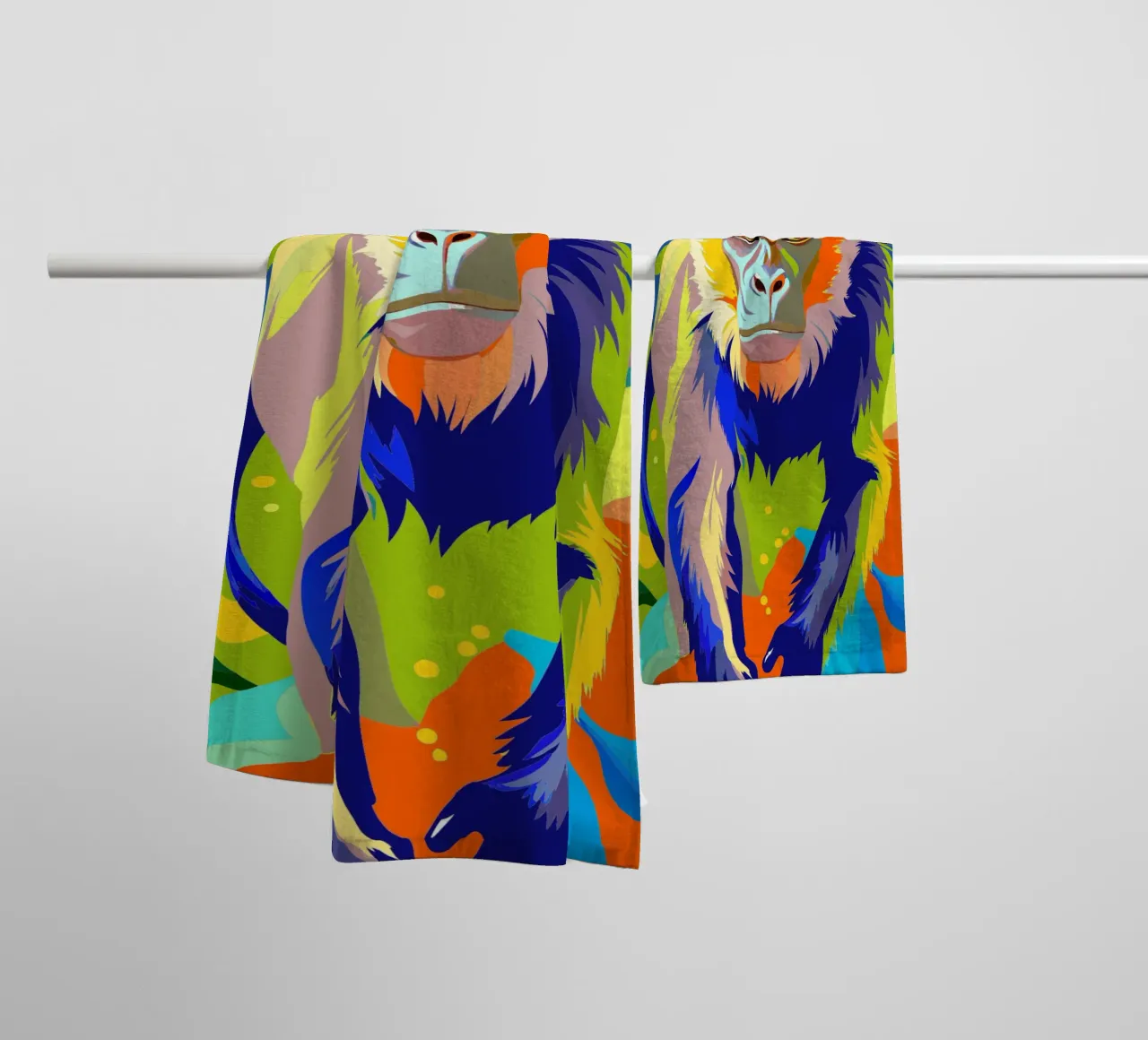 monkey painting art towel by zetazone