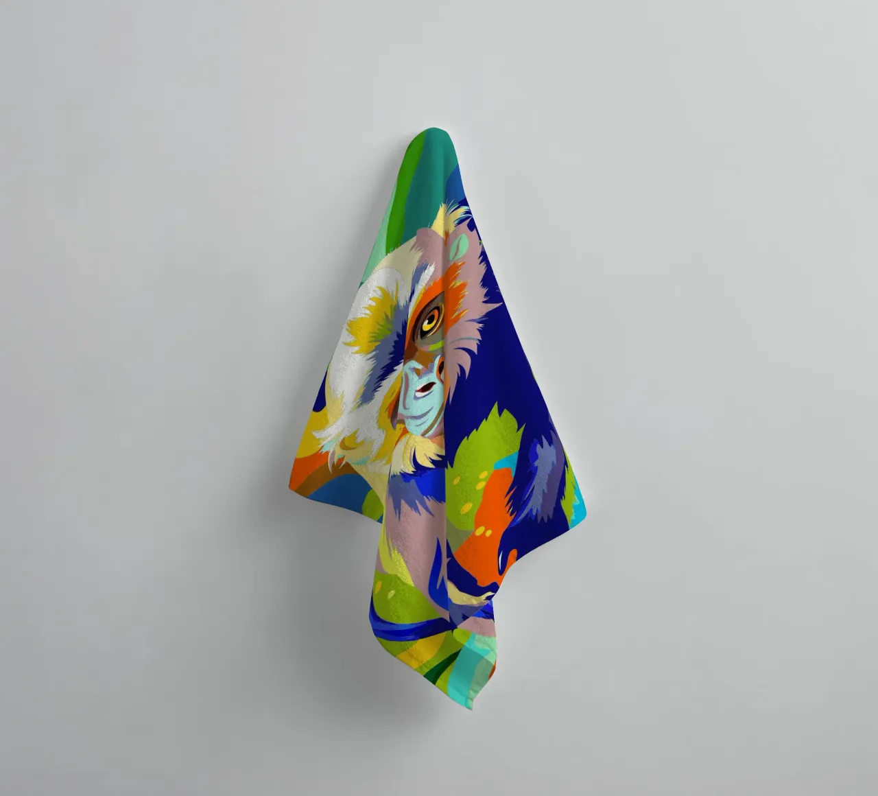 monkey painting art towel by zetazone
