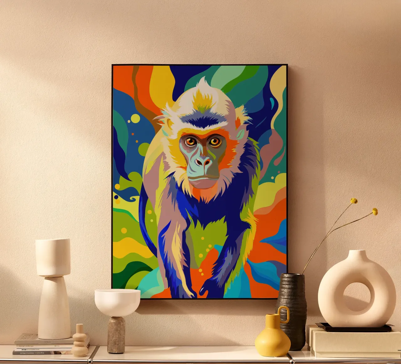 monkey painting art alu-dibond by zetazone
