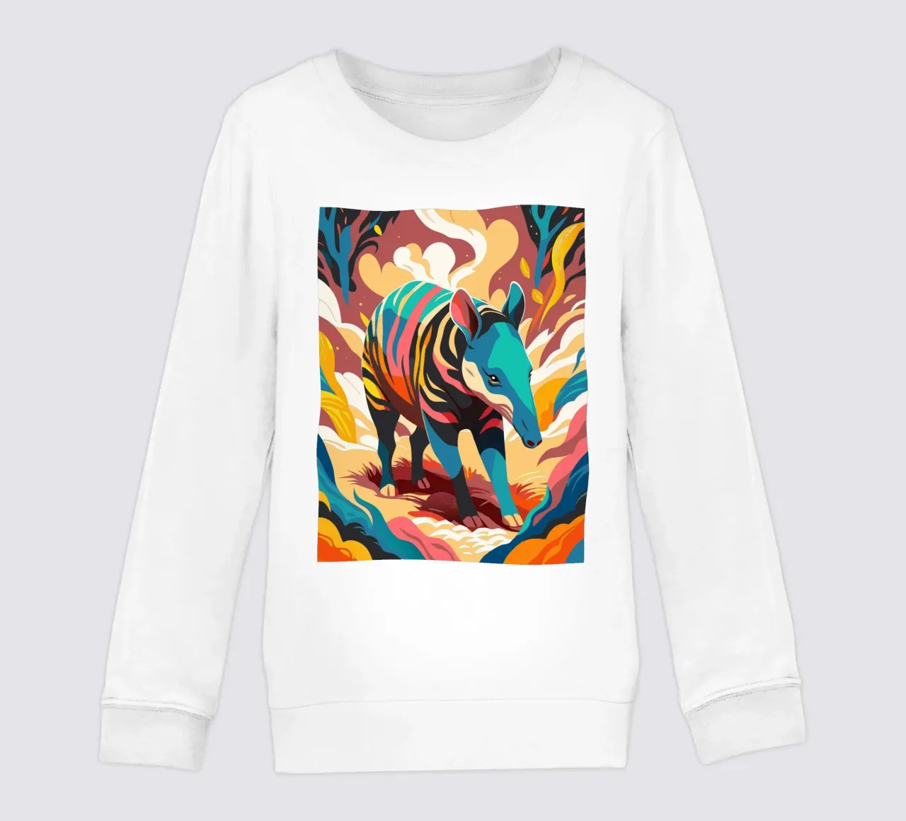 tapiro pittura arte felpa bambino da zetazone