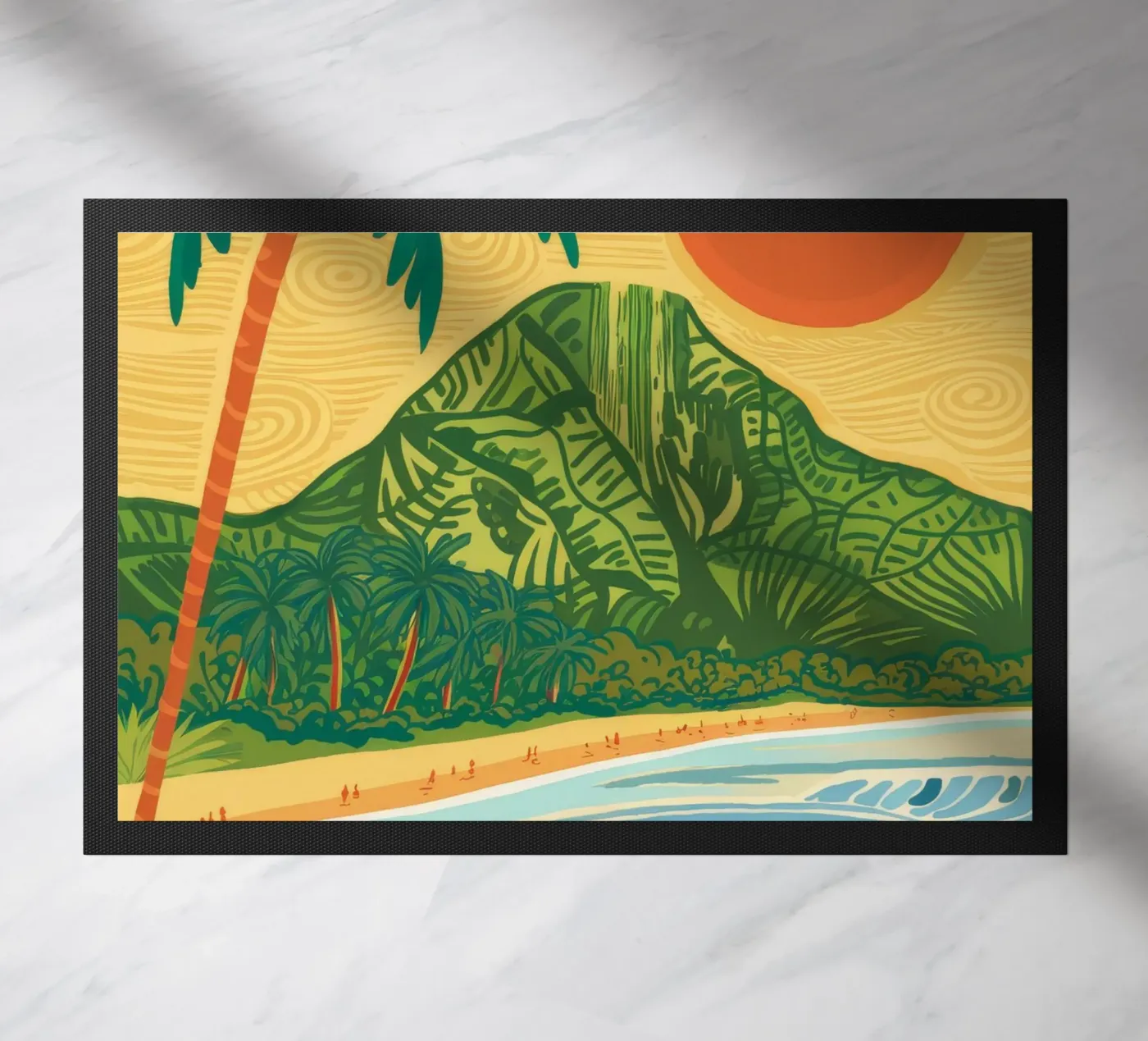 Volcano Beach Sun doormat by Haven Mirage