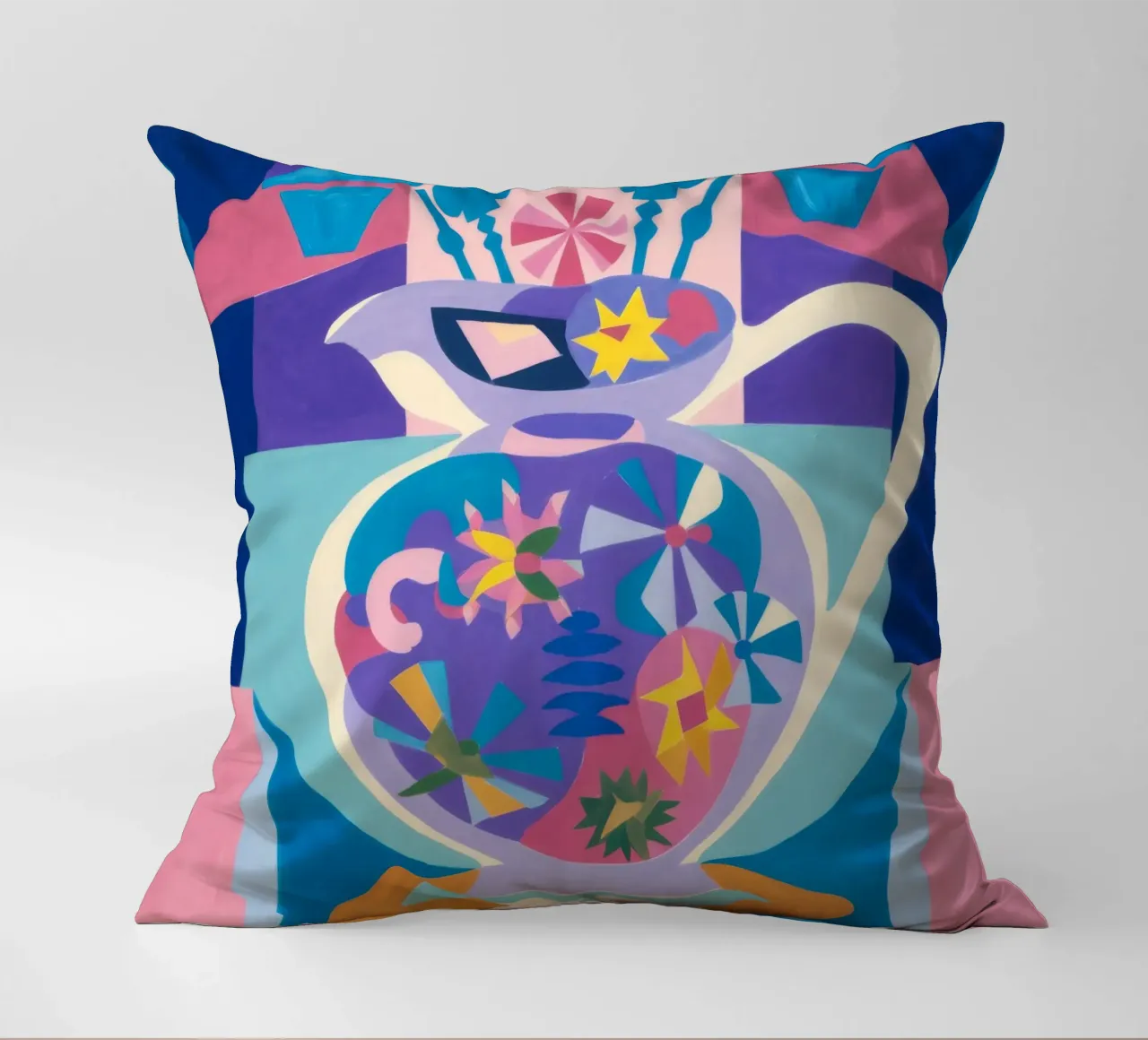 Abstract Teapot Bloom decorative cushion by Haven Mirage