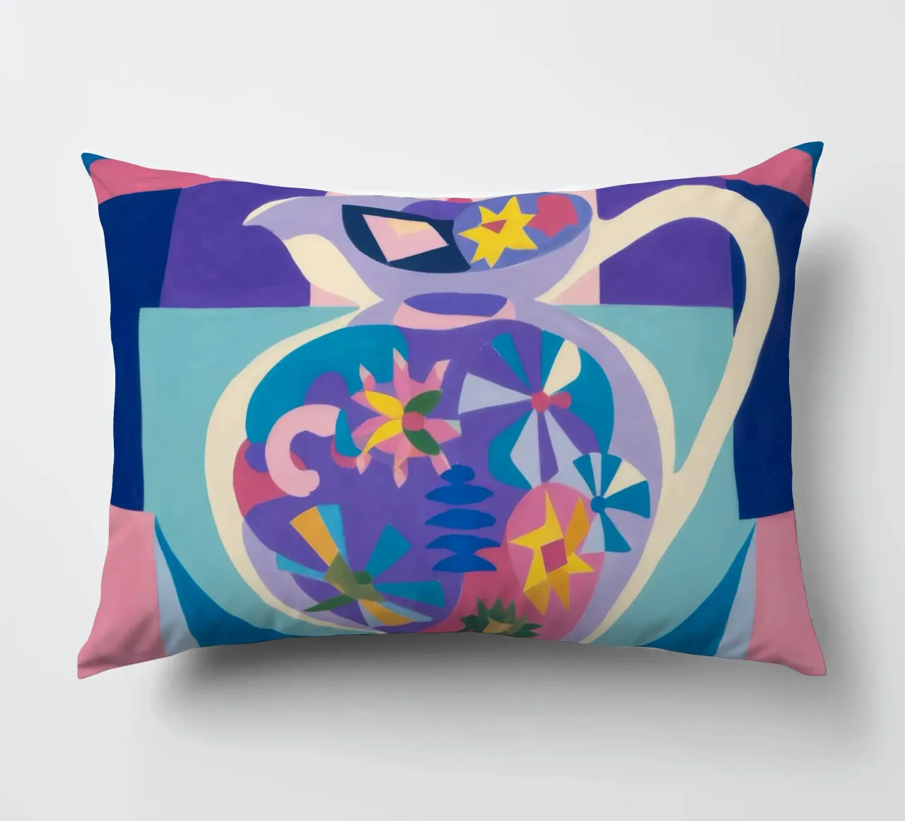 Abstract Teapot Bloom decorative cushion by Haven Mirage