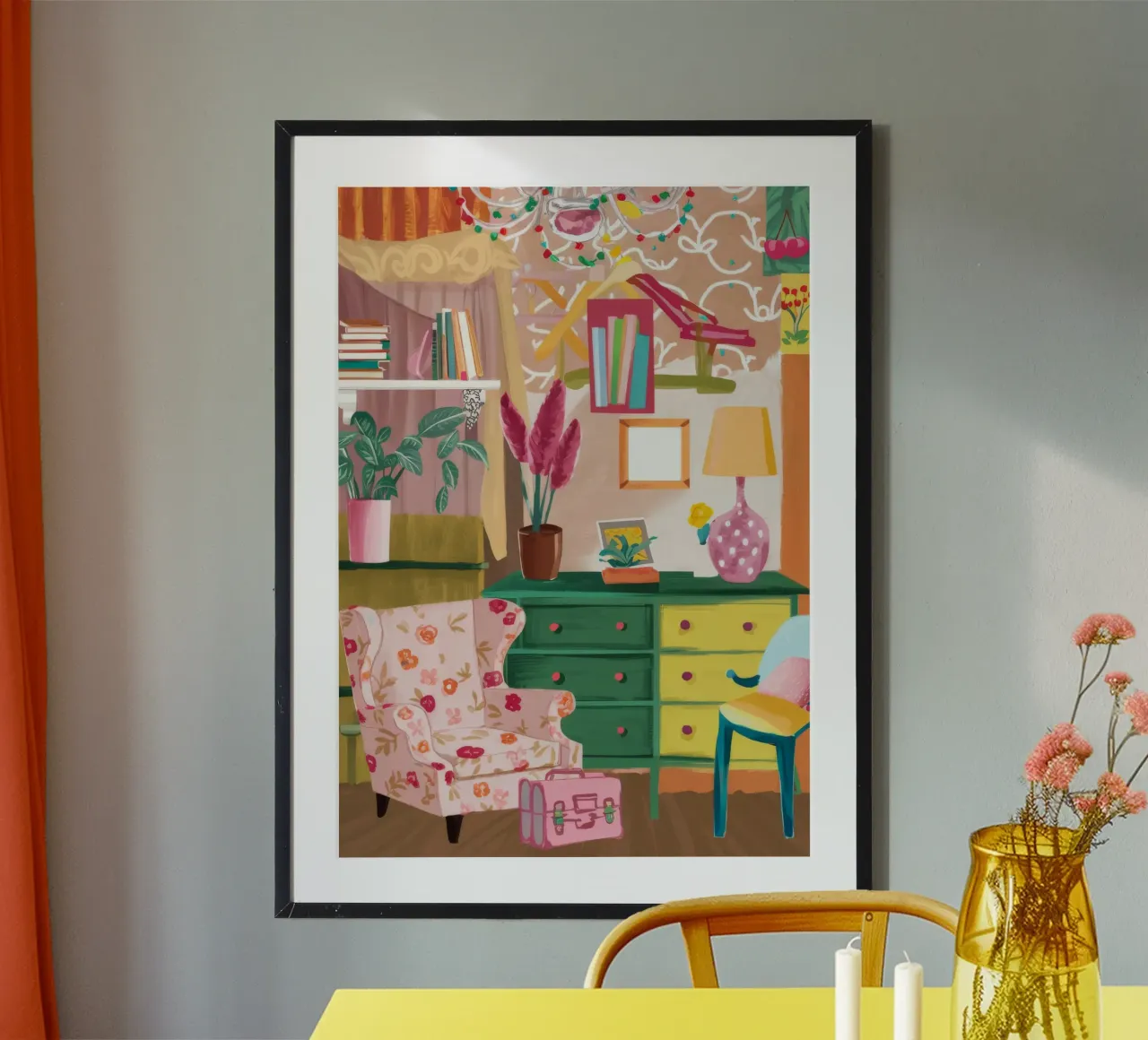 Sogni di cassettiere vintage poster con telaio in legno da Chroma Haven