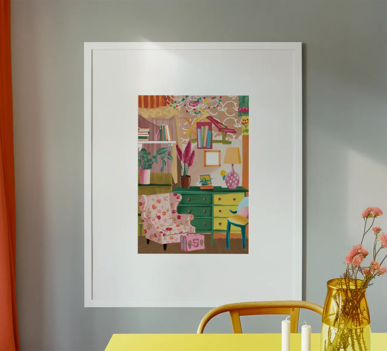 Sogni di cassettiere vintage poster con telaio in legno da Chroma Haven