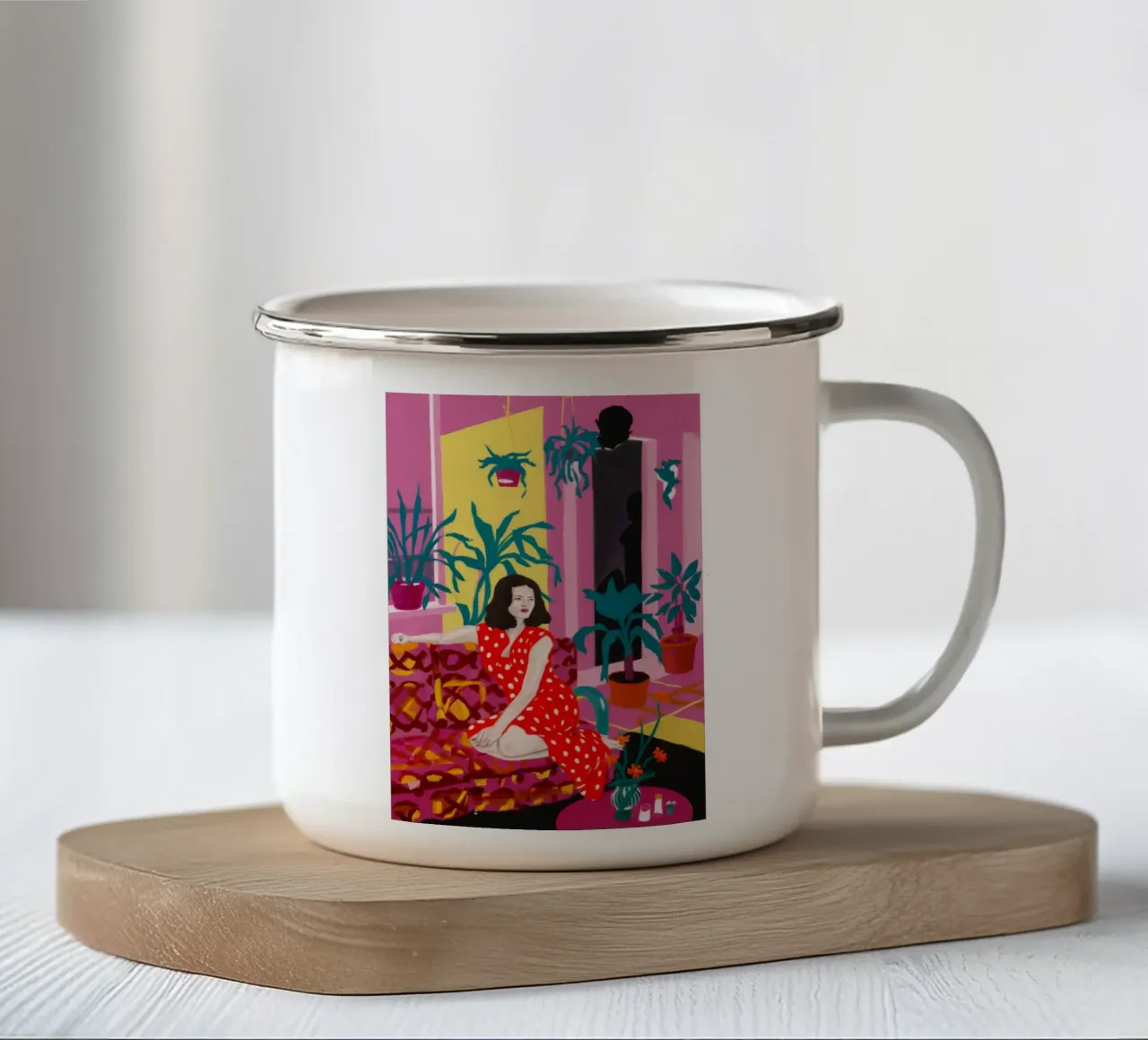 Riposo a pois tazza in smalto da Chroma Haven
