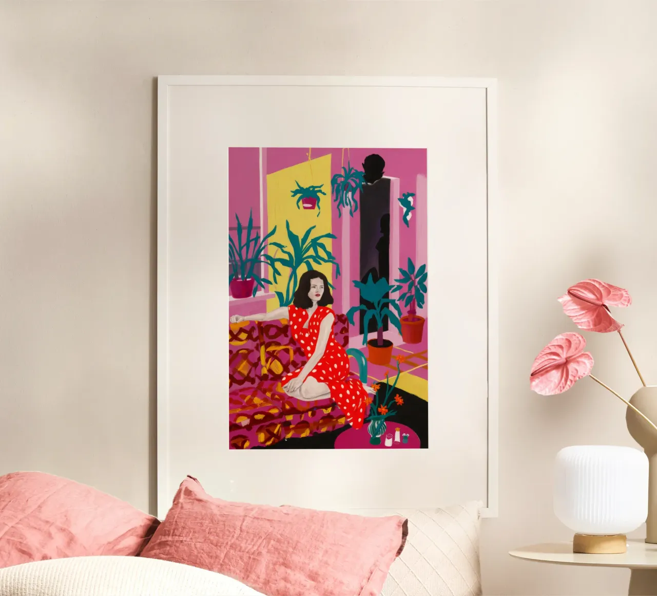 Riposo a pois poster con telaio in plastica da Chroma Haven