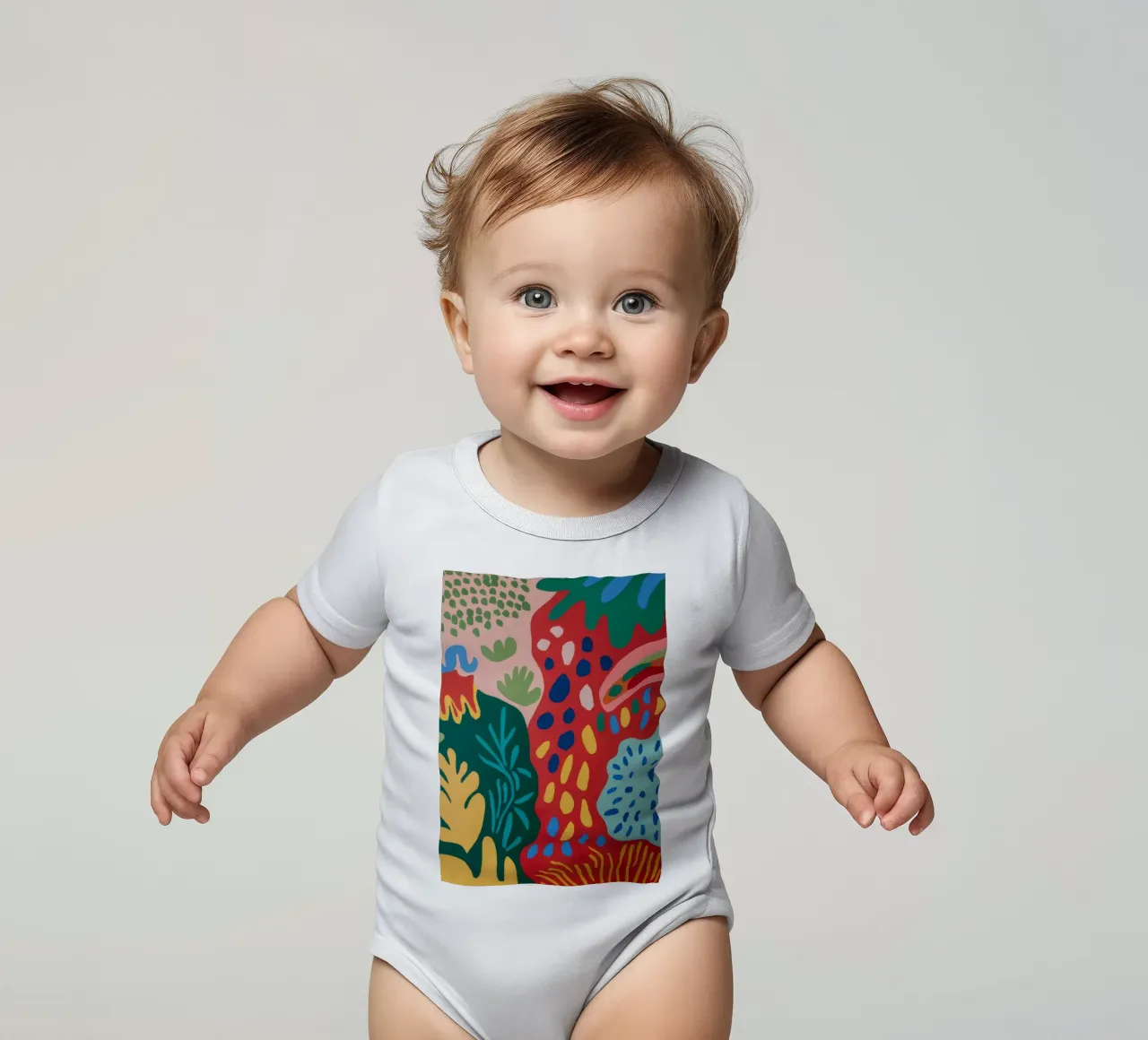 Jungle Pop Abstract babyrompertje korte mouwen van Lumi Eyes