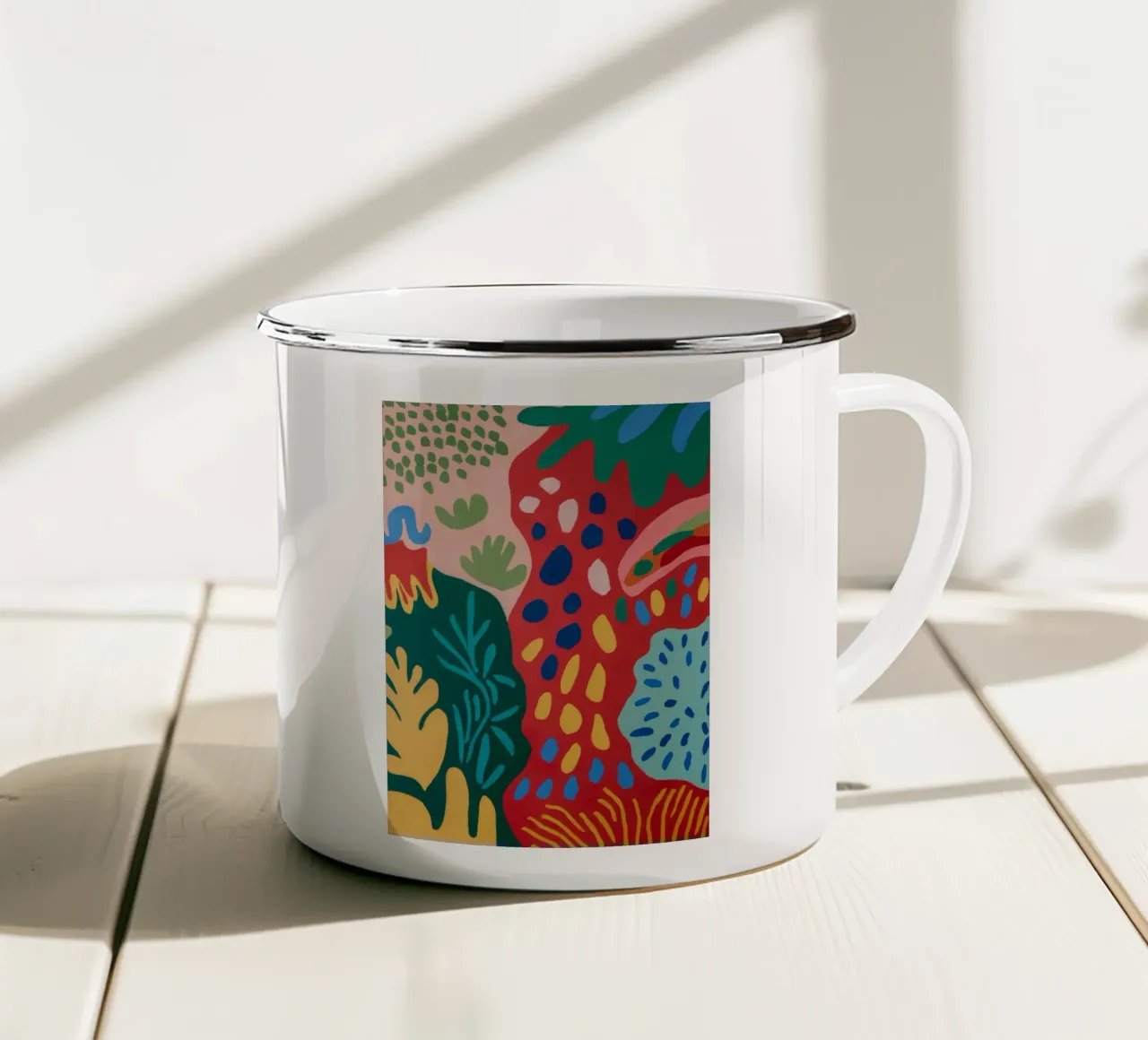 Giungla Pop Astratta tazza in smalto da Lumi Eyes