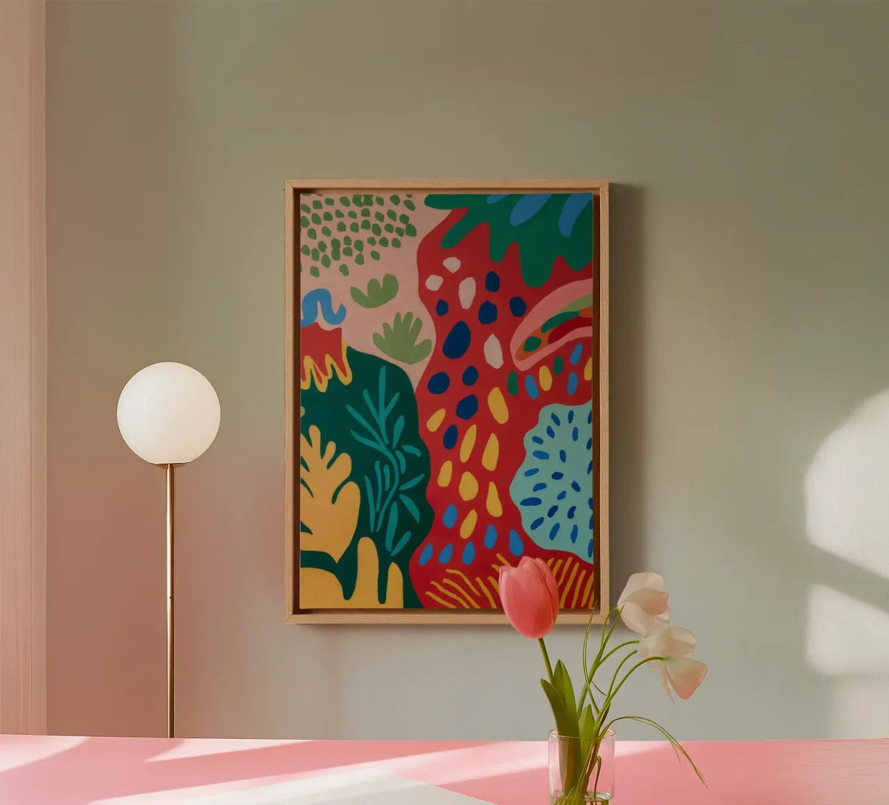 Jungle Pop Abstract canvas met Baklijst van Lumi Eyes