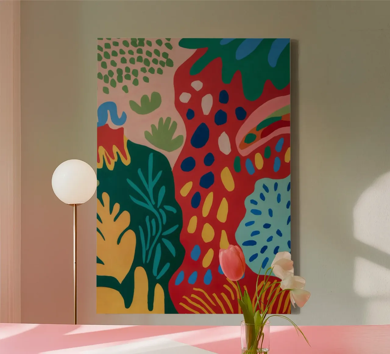 Jungle Pop Abstract canvas met Baklijst van Lumi Eyes