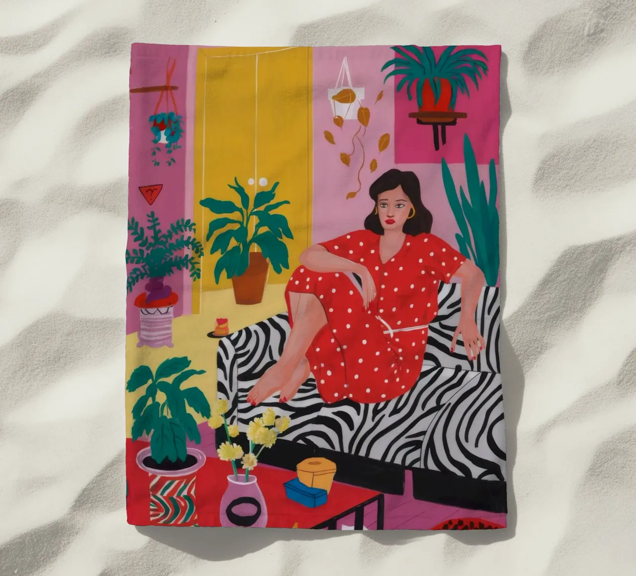 Zebra vloerkleed rendez-vous strandhanddoek van Chroma Haven