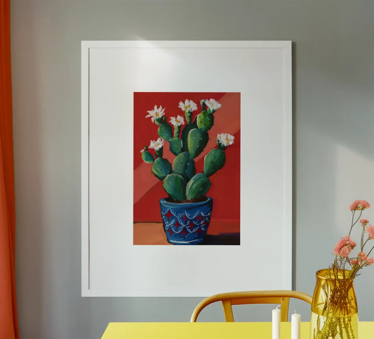 L'audacia della fioritura dei cactus poster con telaio in alluminio da Chroma Haven