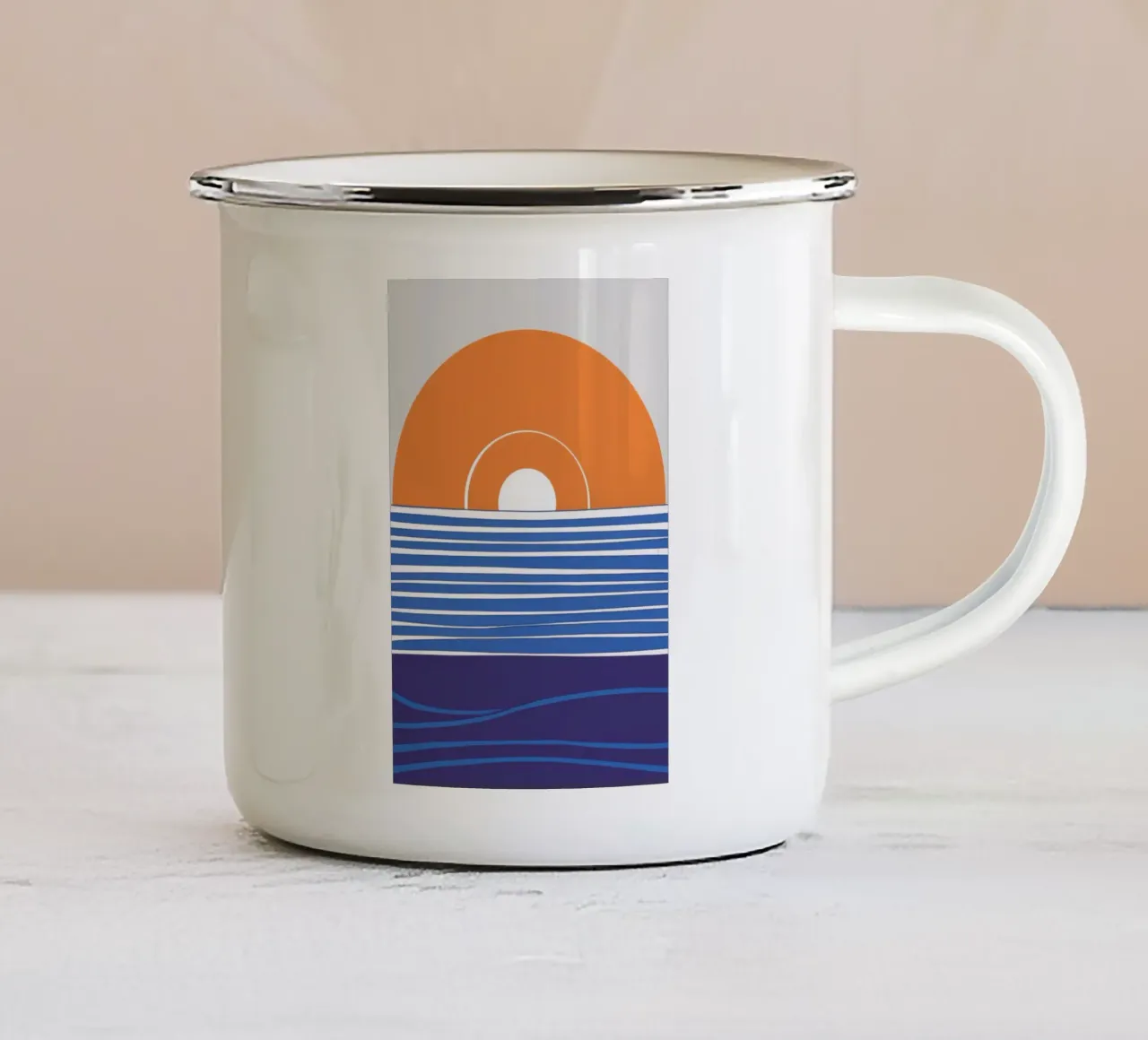 Linee Indigo Horizon tazza in smalto da Stone Patina