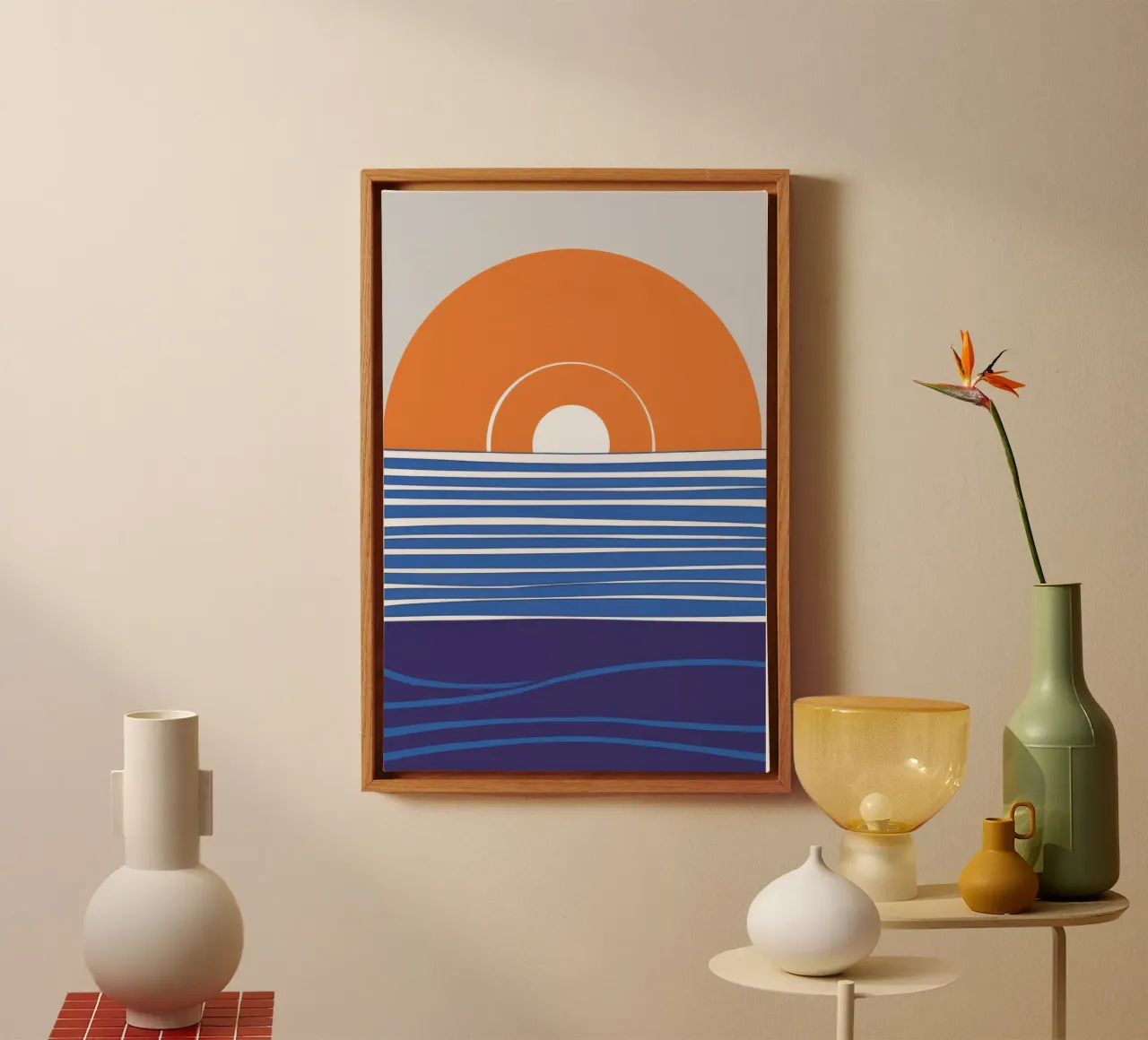 Indigo Horizon Lines canvas by Stone Patina