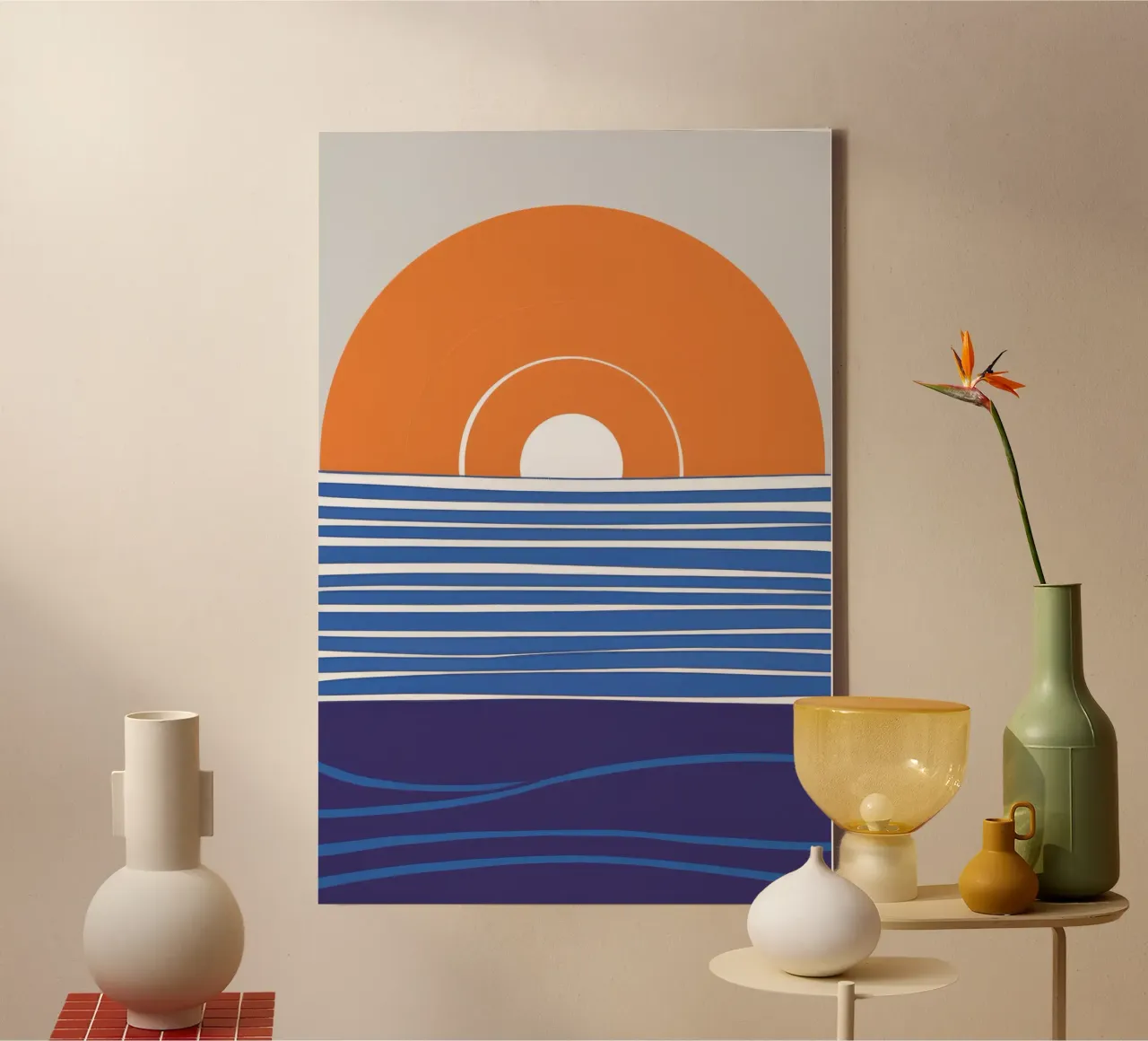 Indigo Horizon Lines canvas by Stone Patina