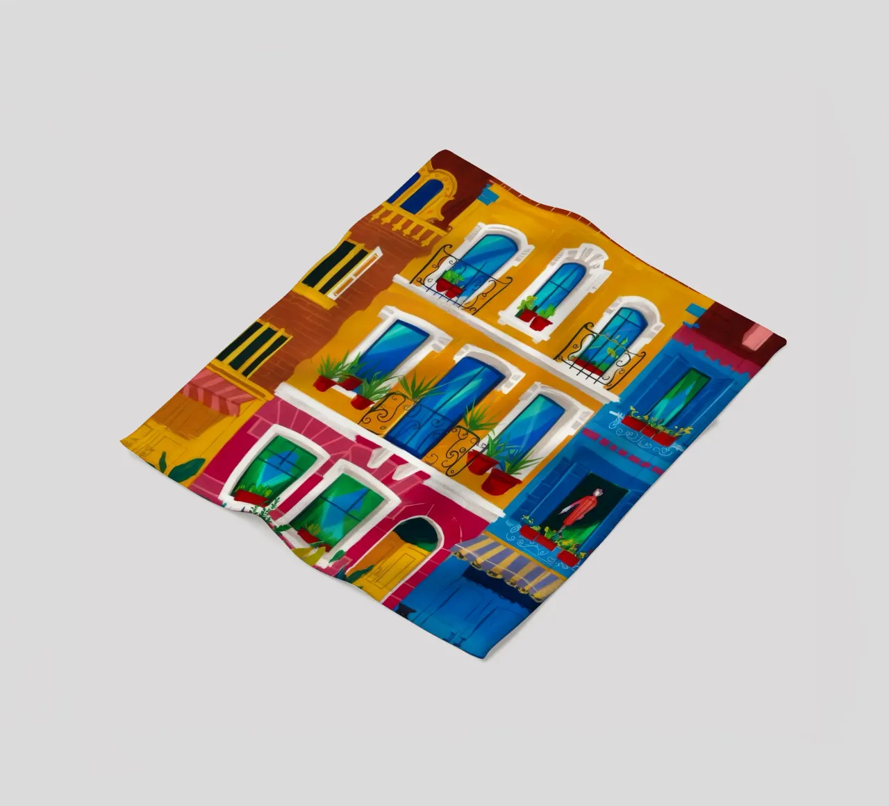 Sun-Kissed Balconies fleece blanket by Lumi Eyes
