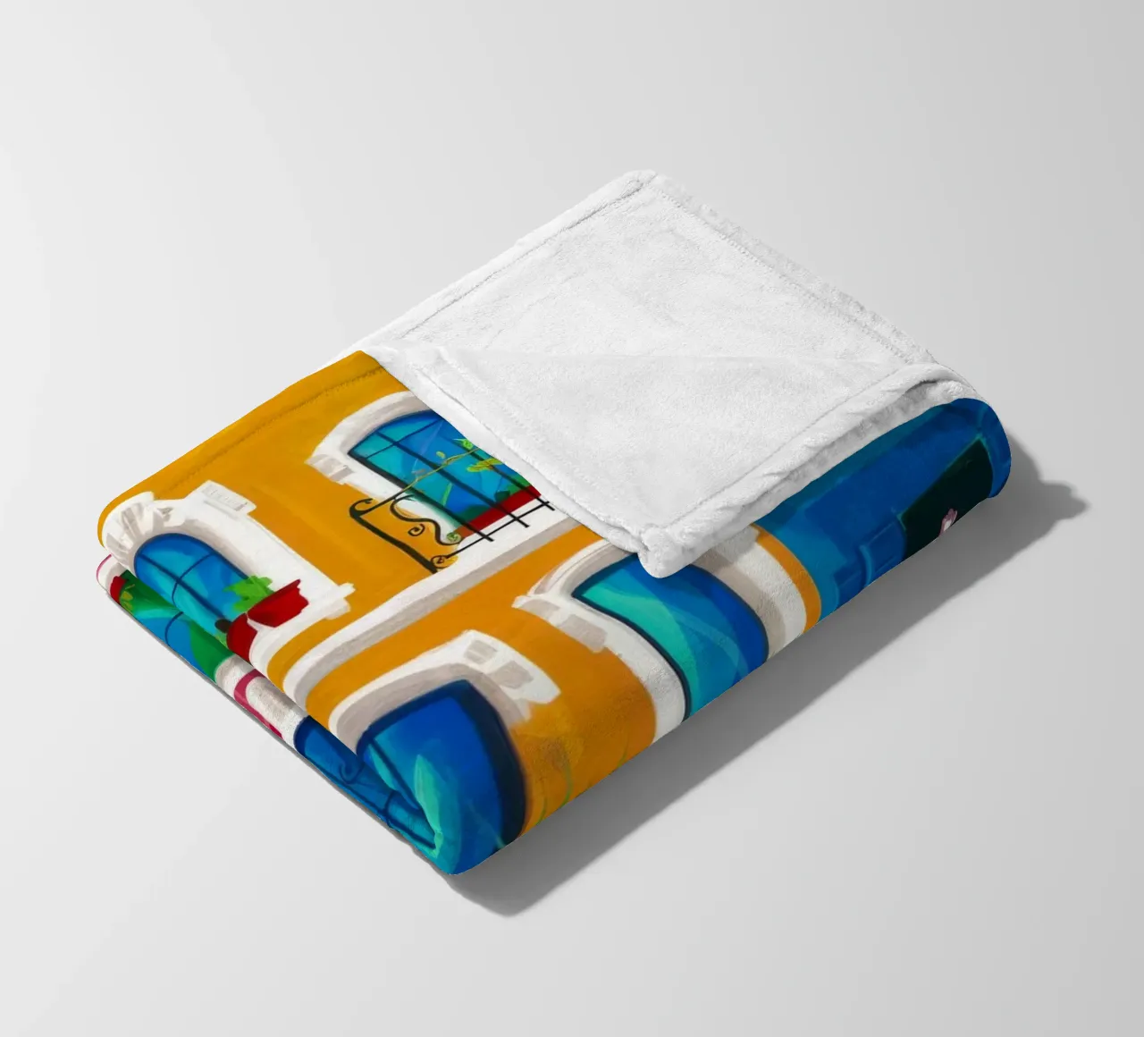 Sun-Kissed Balconies fleece blanket by Lumi Eyes
