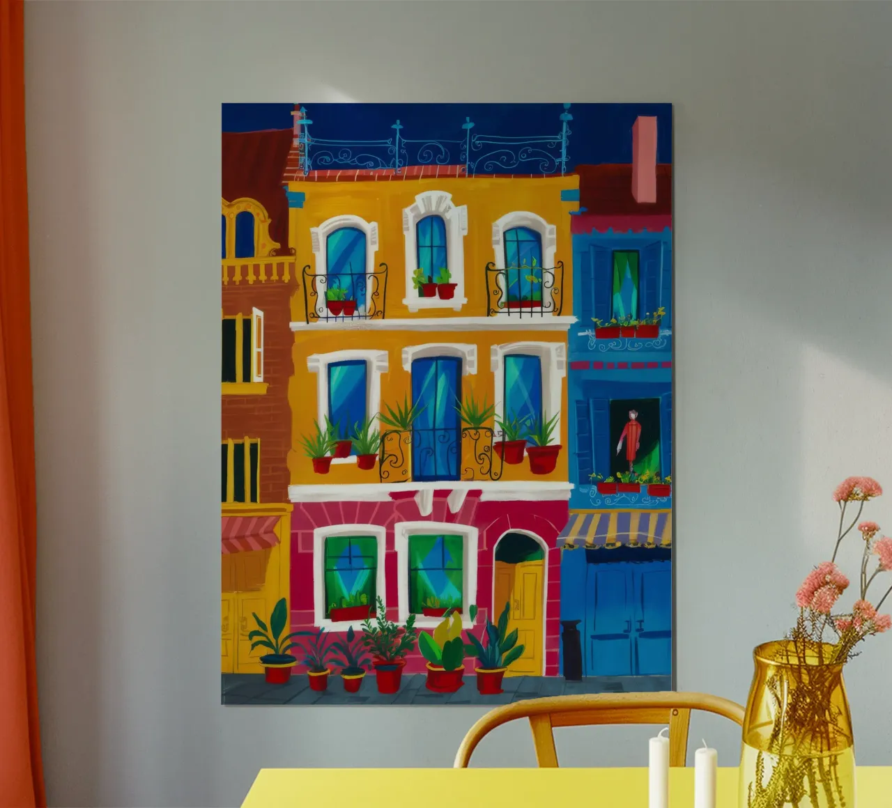 Balconi baciati dal sole poster con telaio in plastica da Lumi Eyes