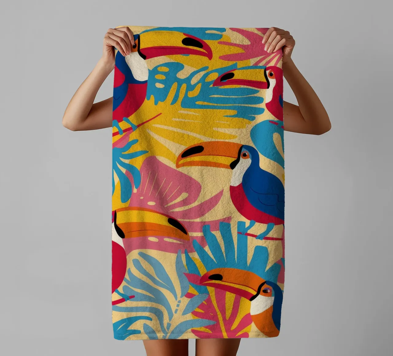 Toucan Jungle Gathering towel by Haven Mirage