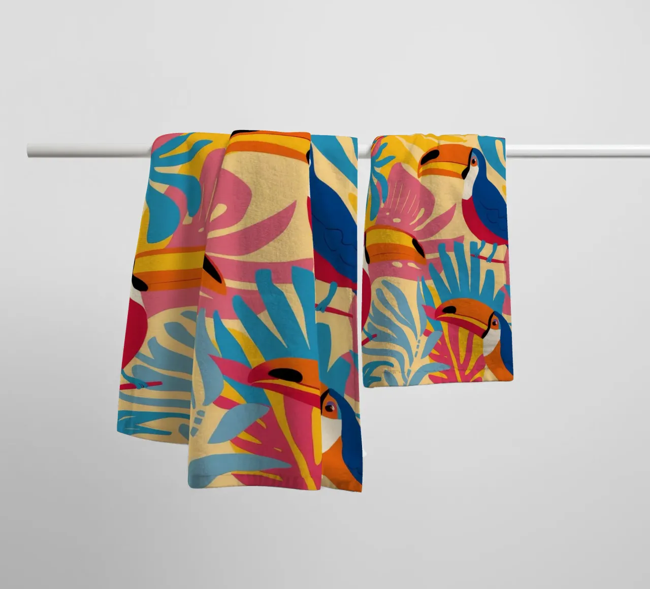 Toucan Jungle Gathering towel by Haven Mirage