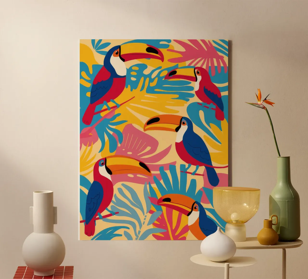 Toucan Jungle Gathering canvas by Haven Mirage