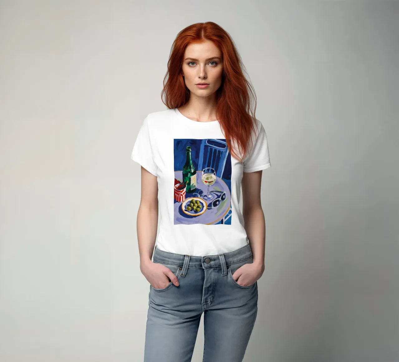 Tarde de aceitunas Vino camiseta de Paez Harmony