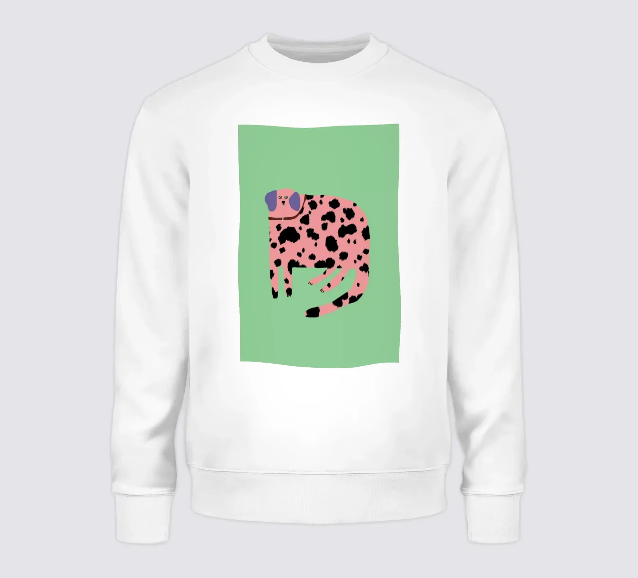 Pink Dalmatian sweatshirt by Lora O'Callaghan
