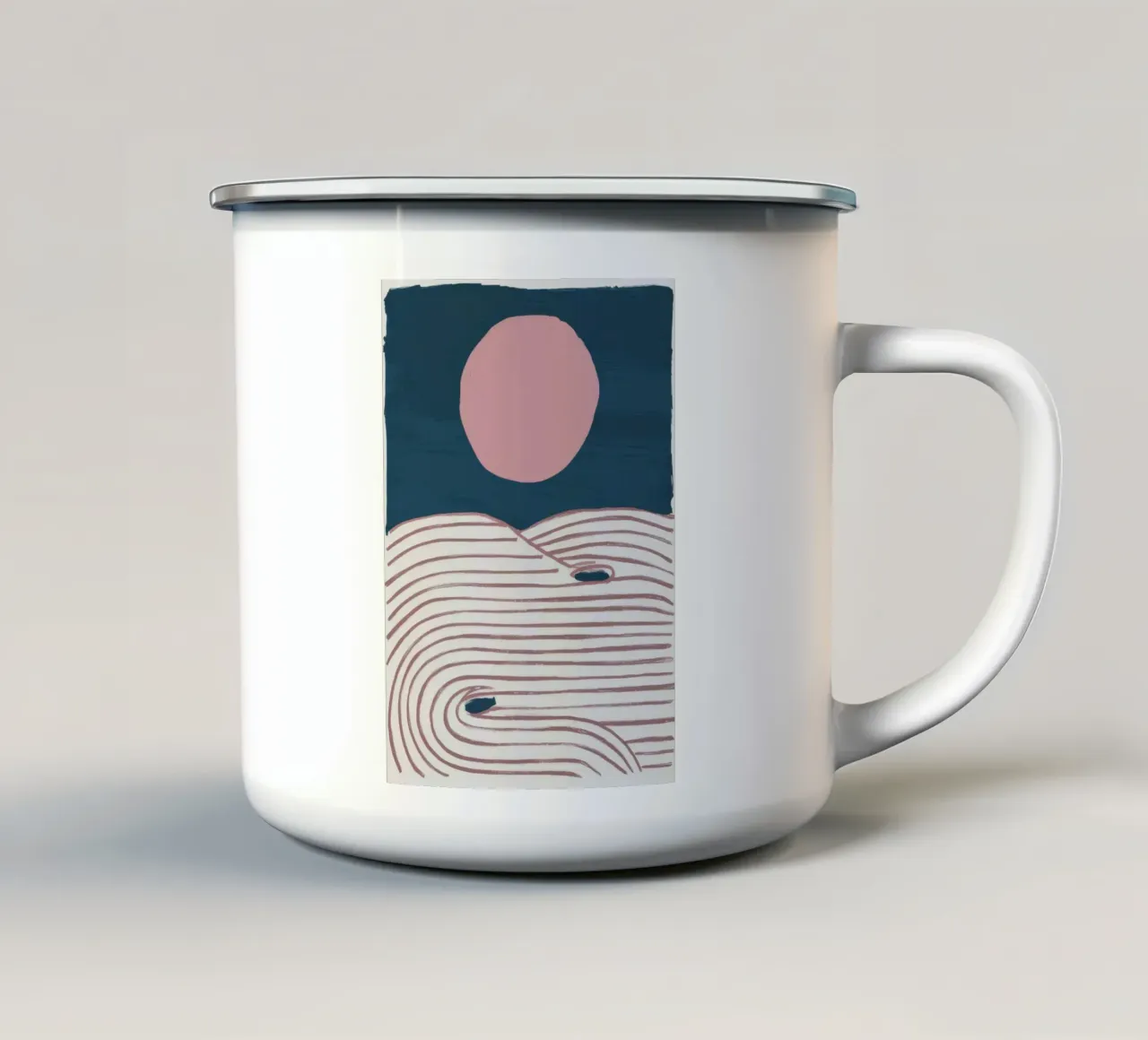 Roseate Wave Zen enamel mug by Stone Patina