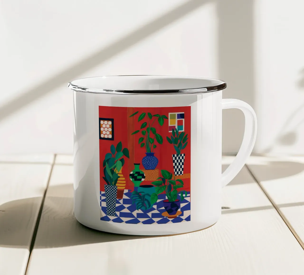 Vaso cremisi Jungle tazza in smalto da Lumi Eyes