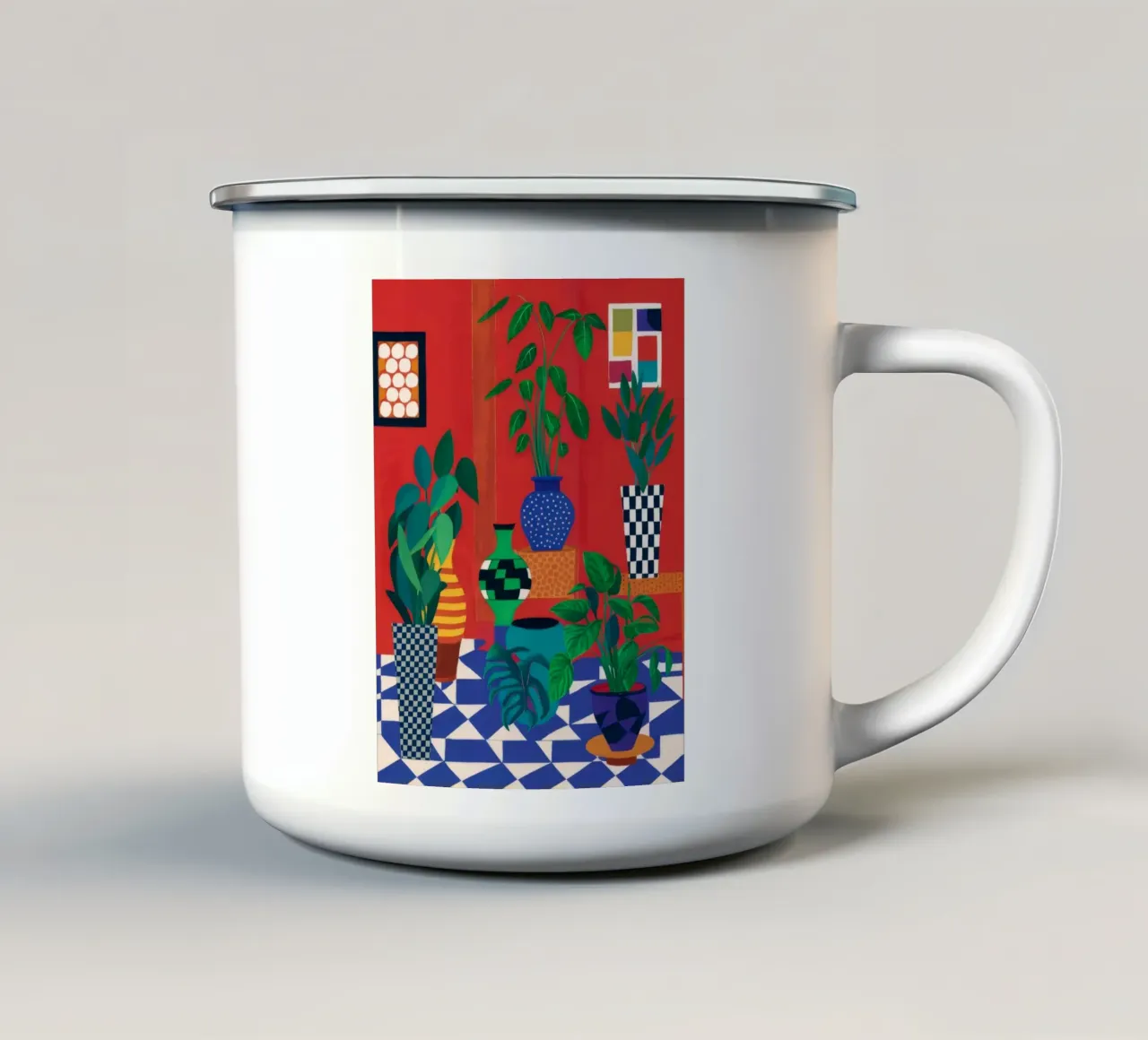 Vaso cremisi Jungle tazza in smalto da Lumi Eyes