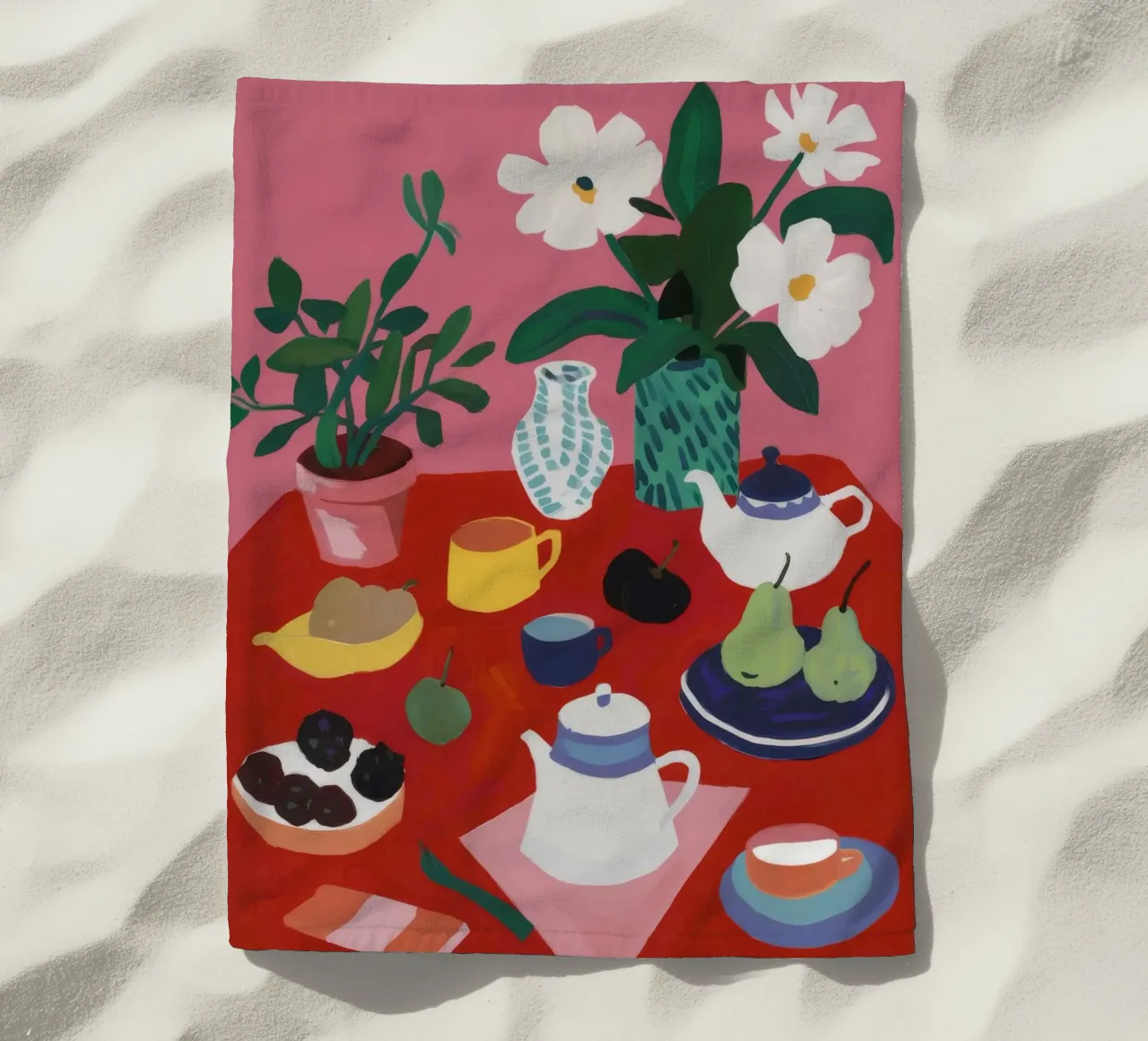 Tranquillità all'ora del tè telo mare da Haven Mirage