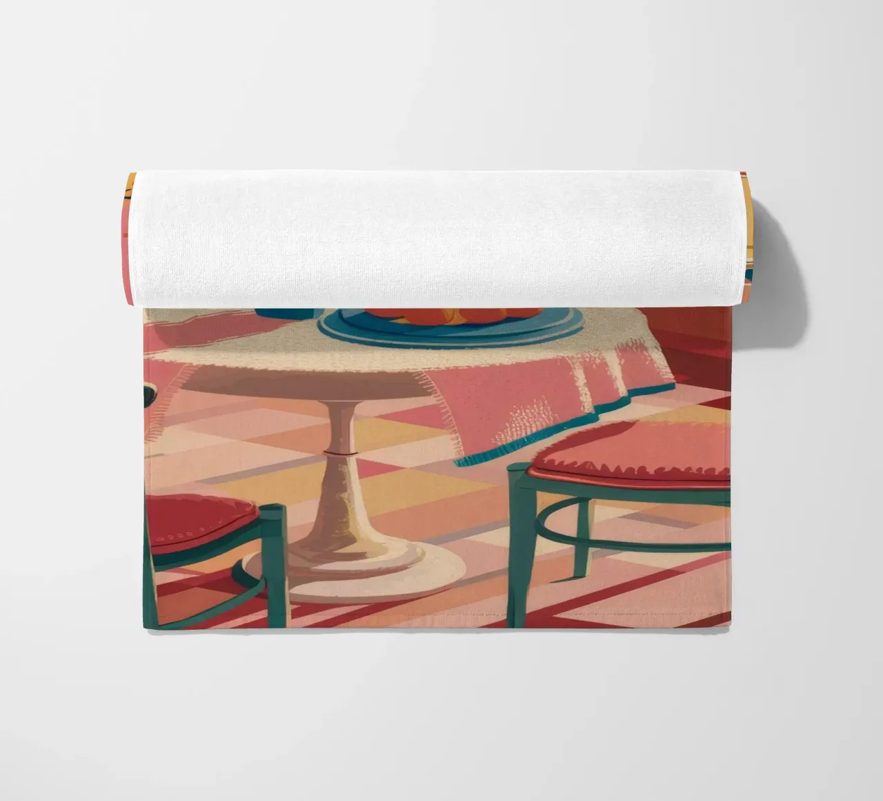 Terrace Cafe Vista beach towel by Chroma Haven